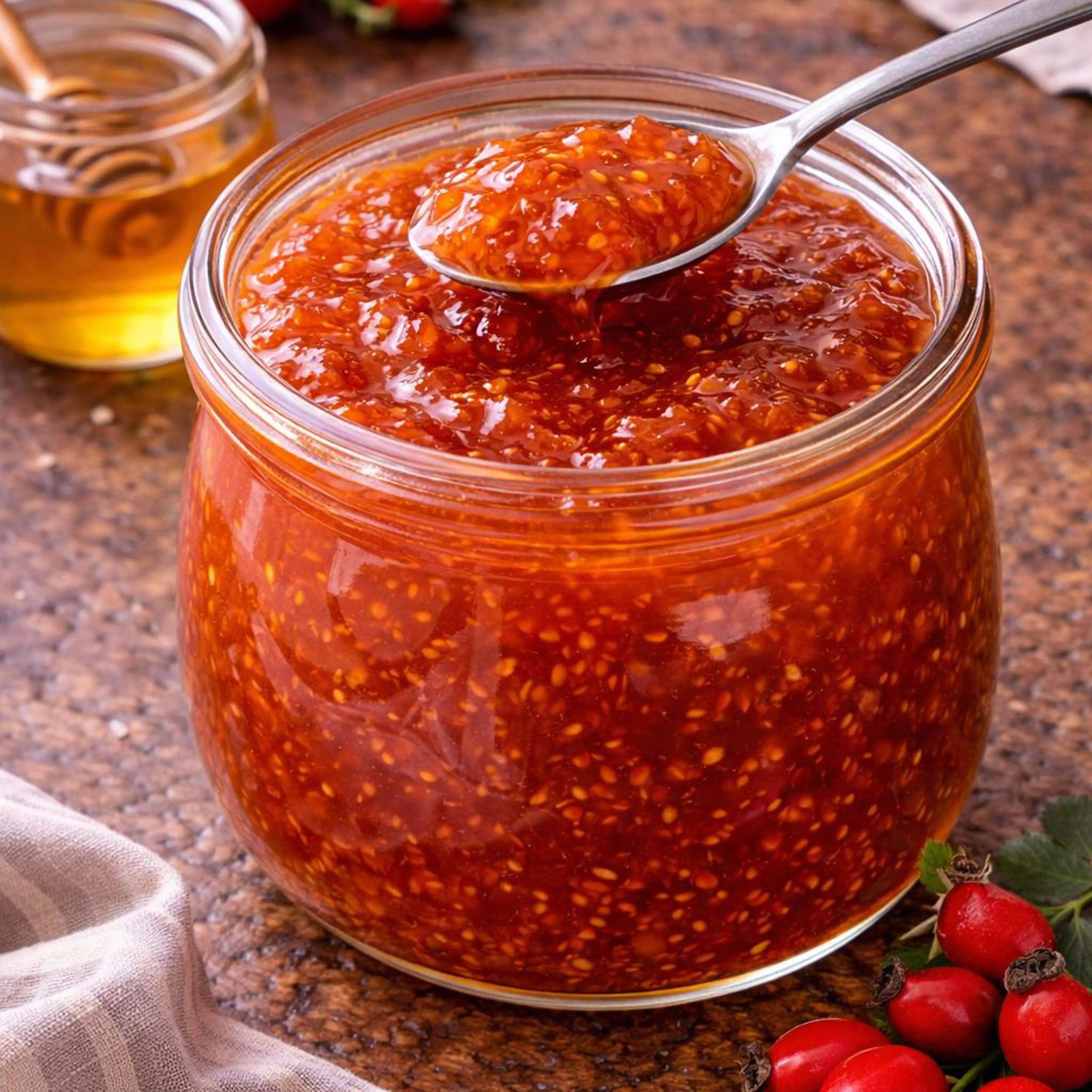 Rose Hip Marmalade with Honey