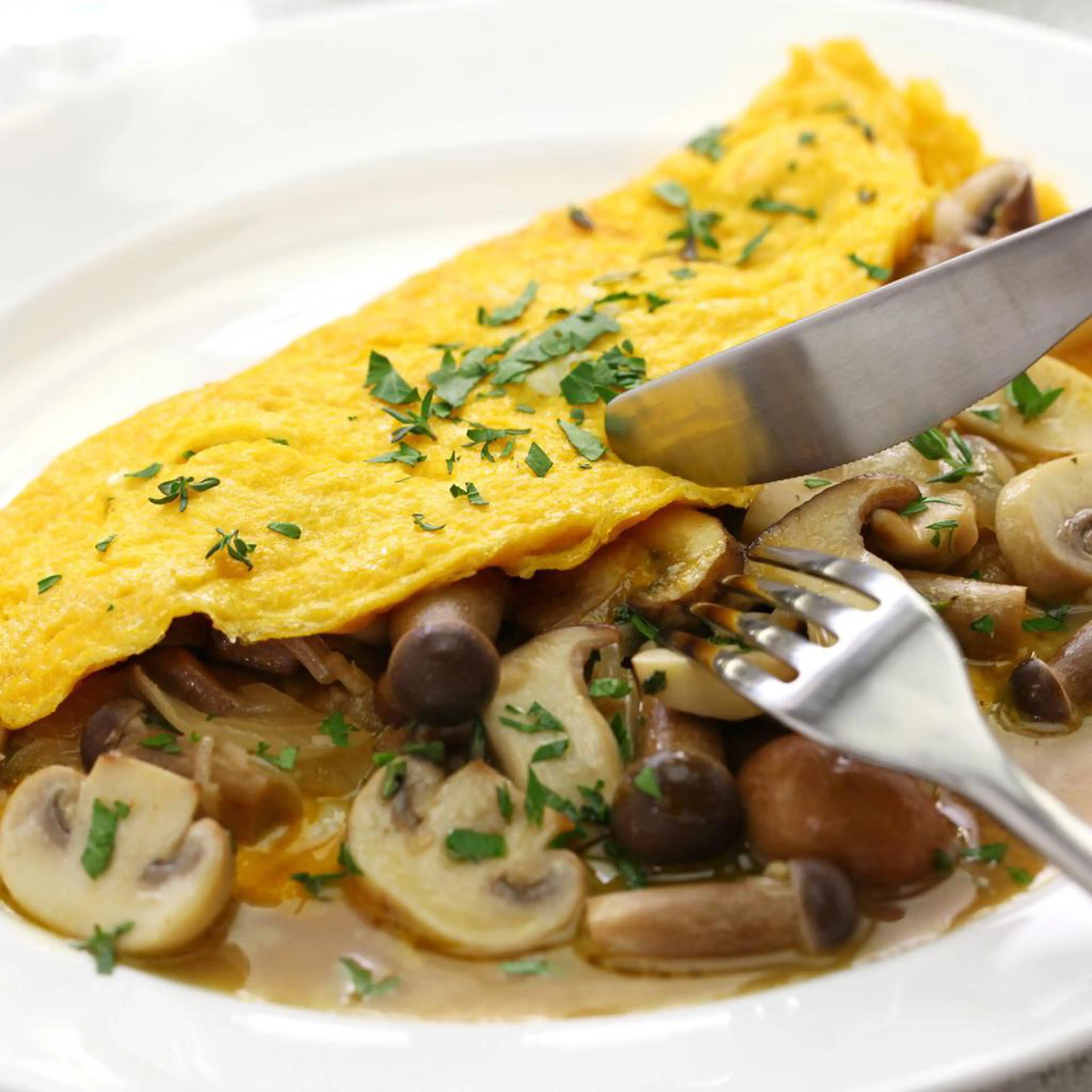 カレー風味のきのこオムレツ