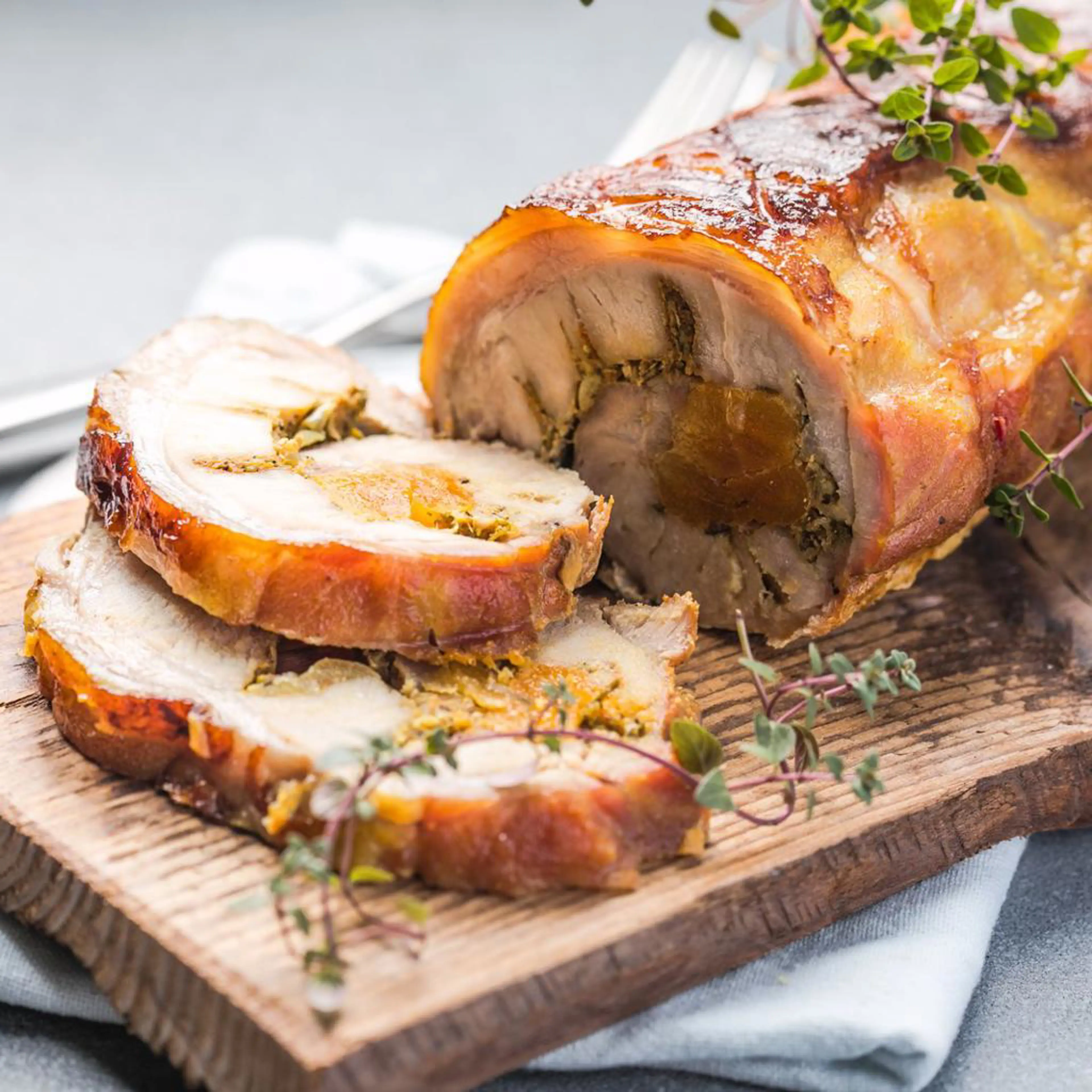 Fylld kalkonbröstfilé med frukt