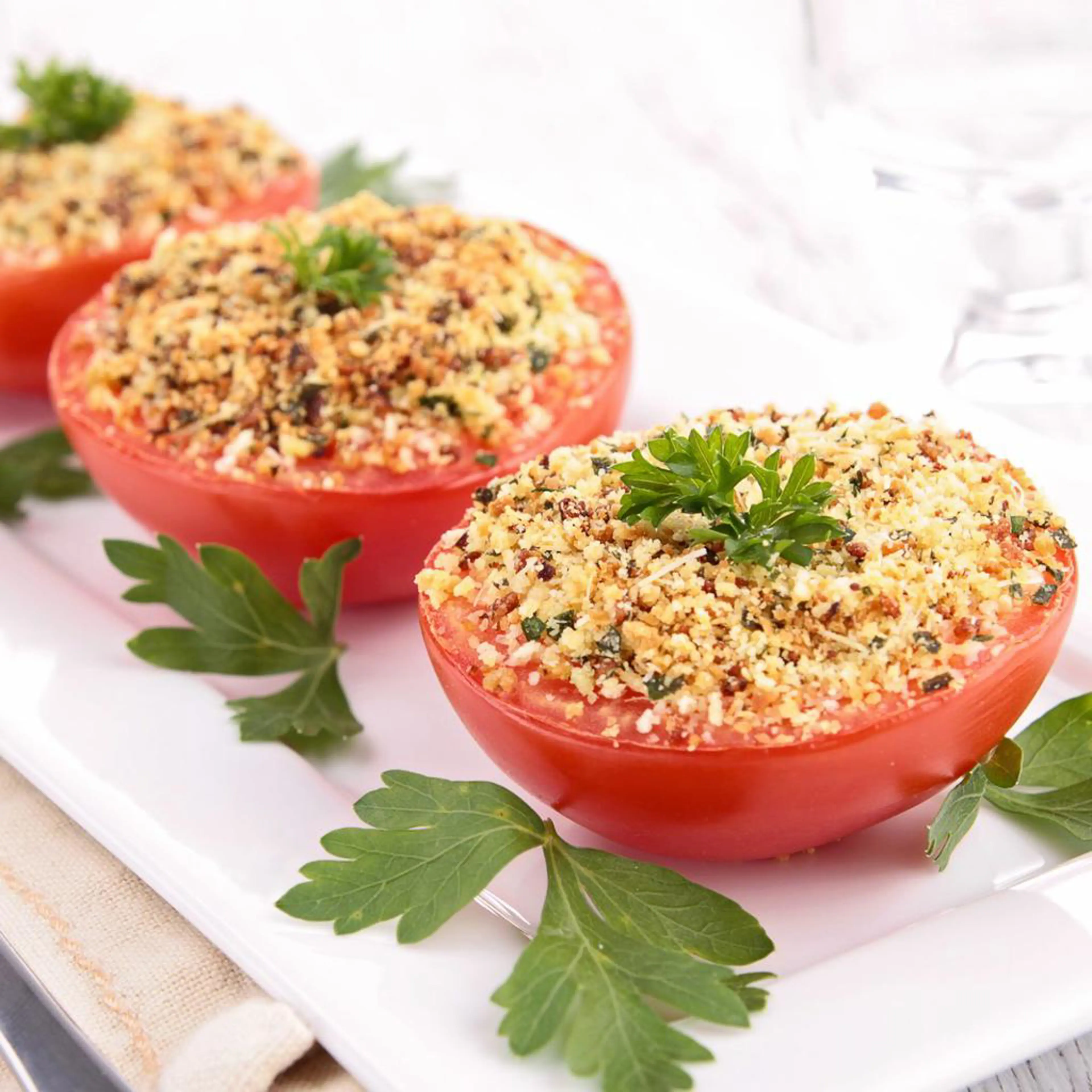 Tomates gratinados no forno