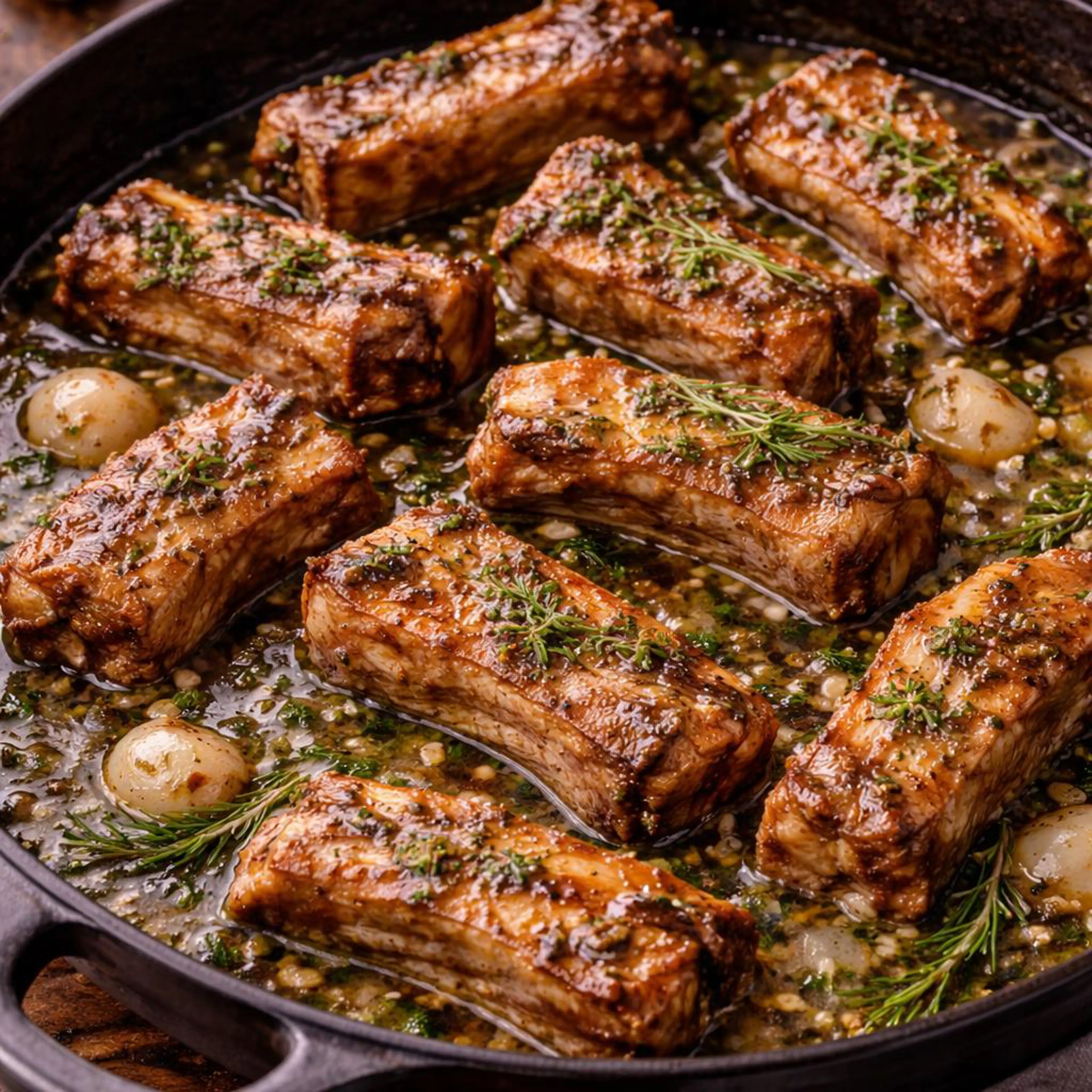 Travers de porc au vin blanc