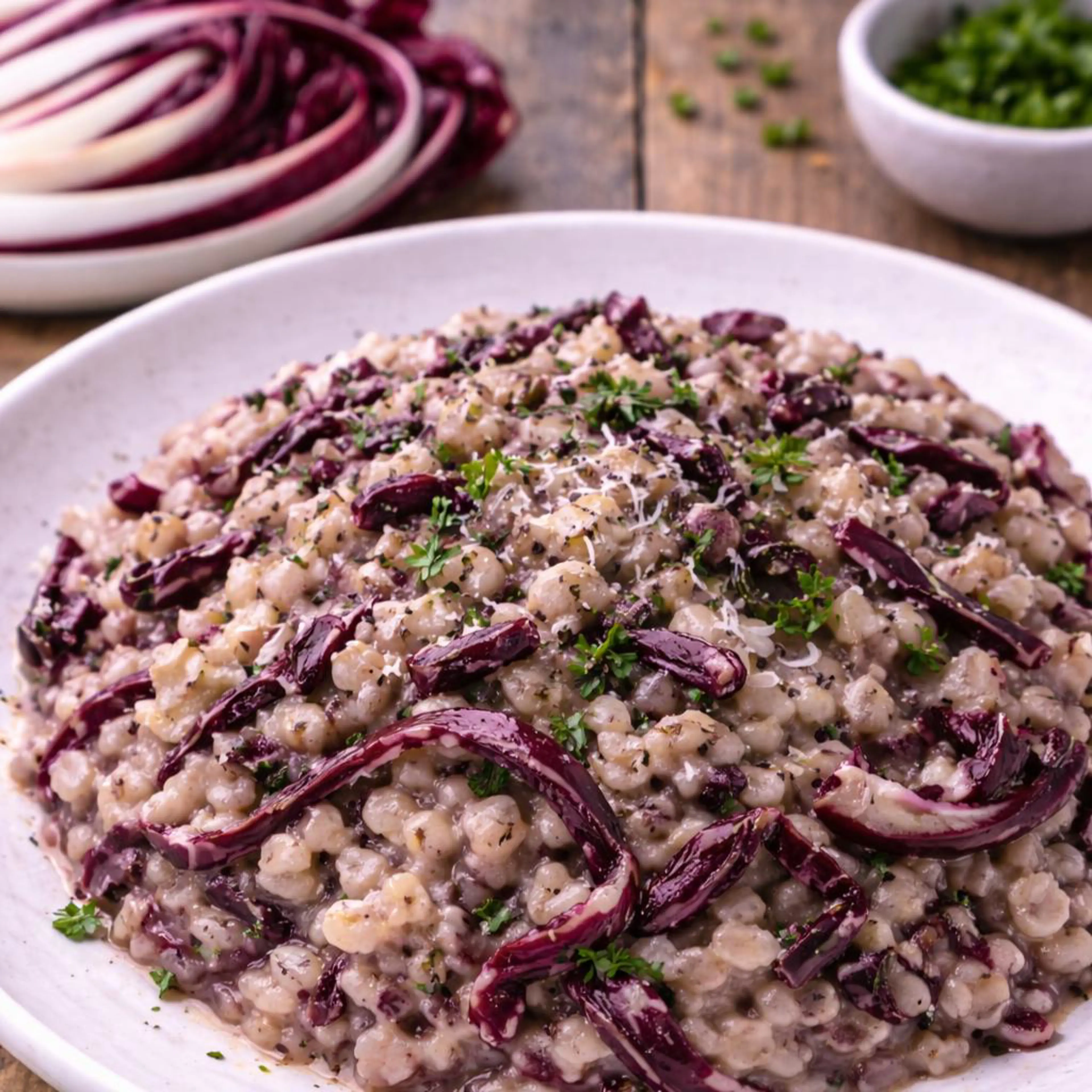 Treviso radikyolu risotto