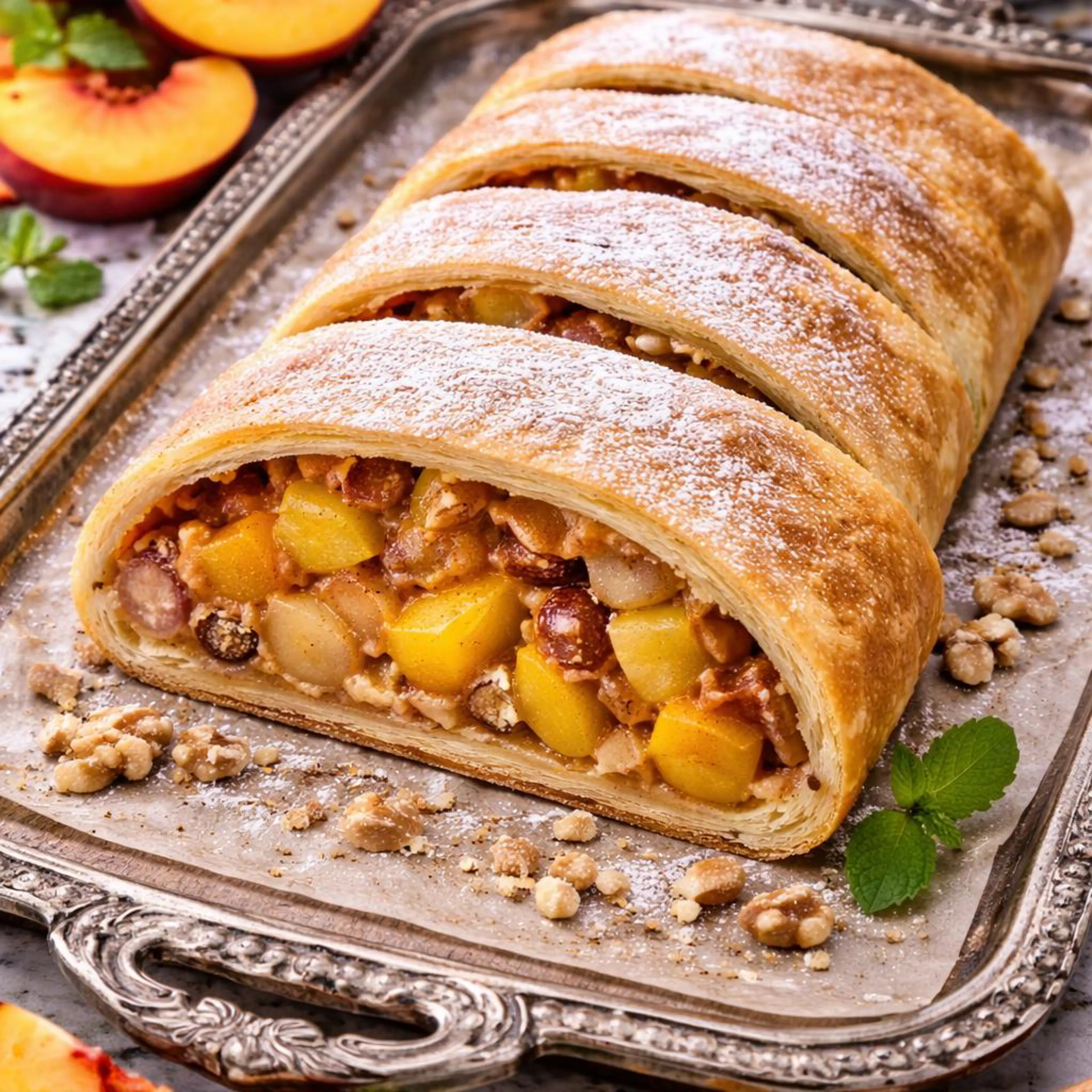 Őszibarackos strudel