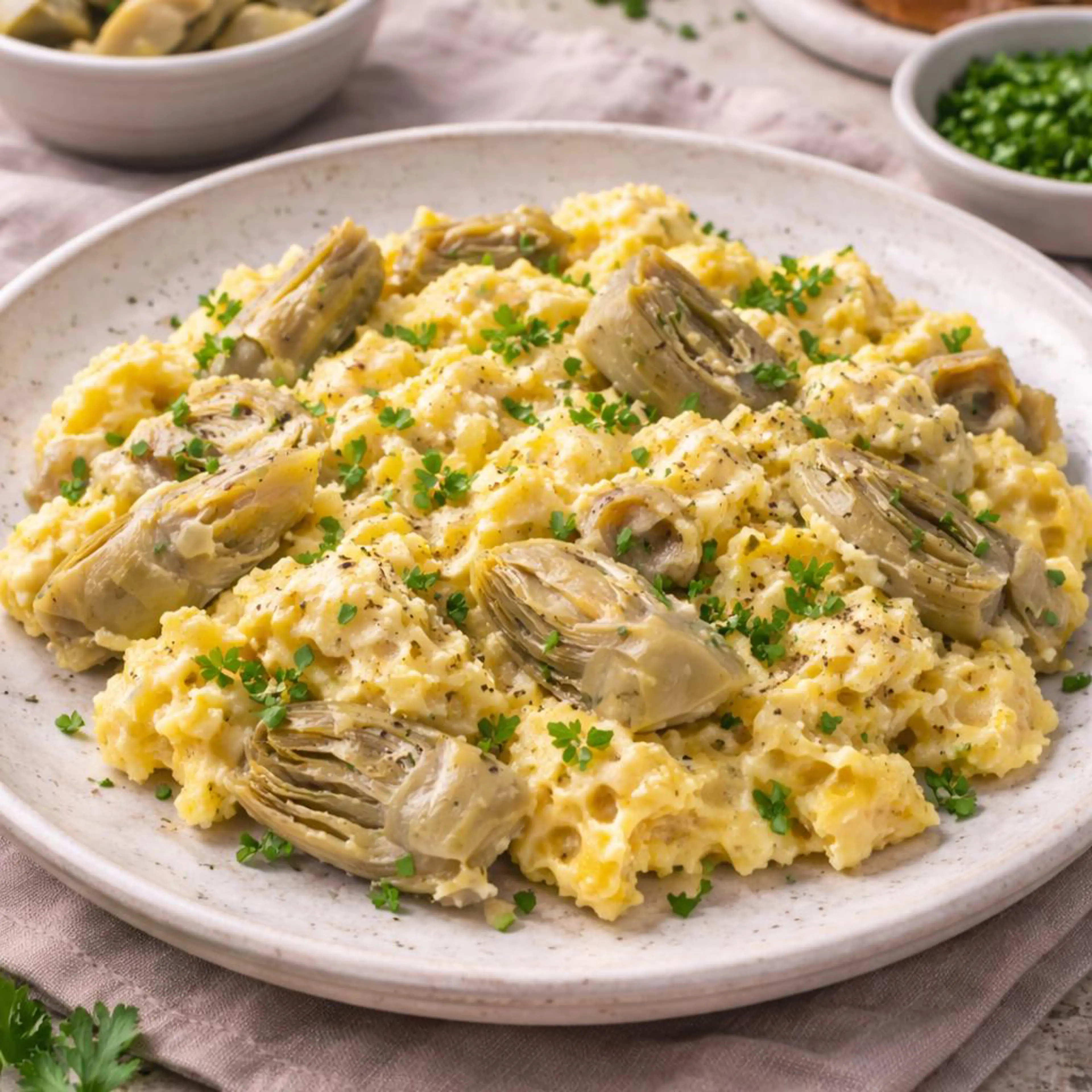 Scrambled Eggs with Artichokes