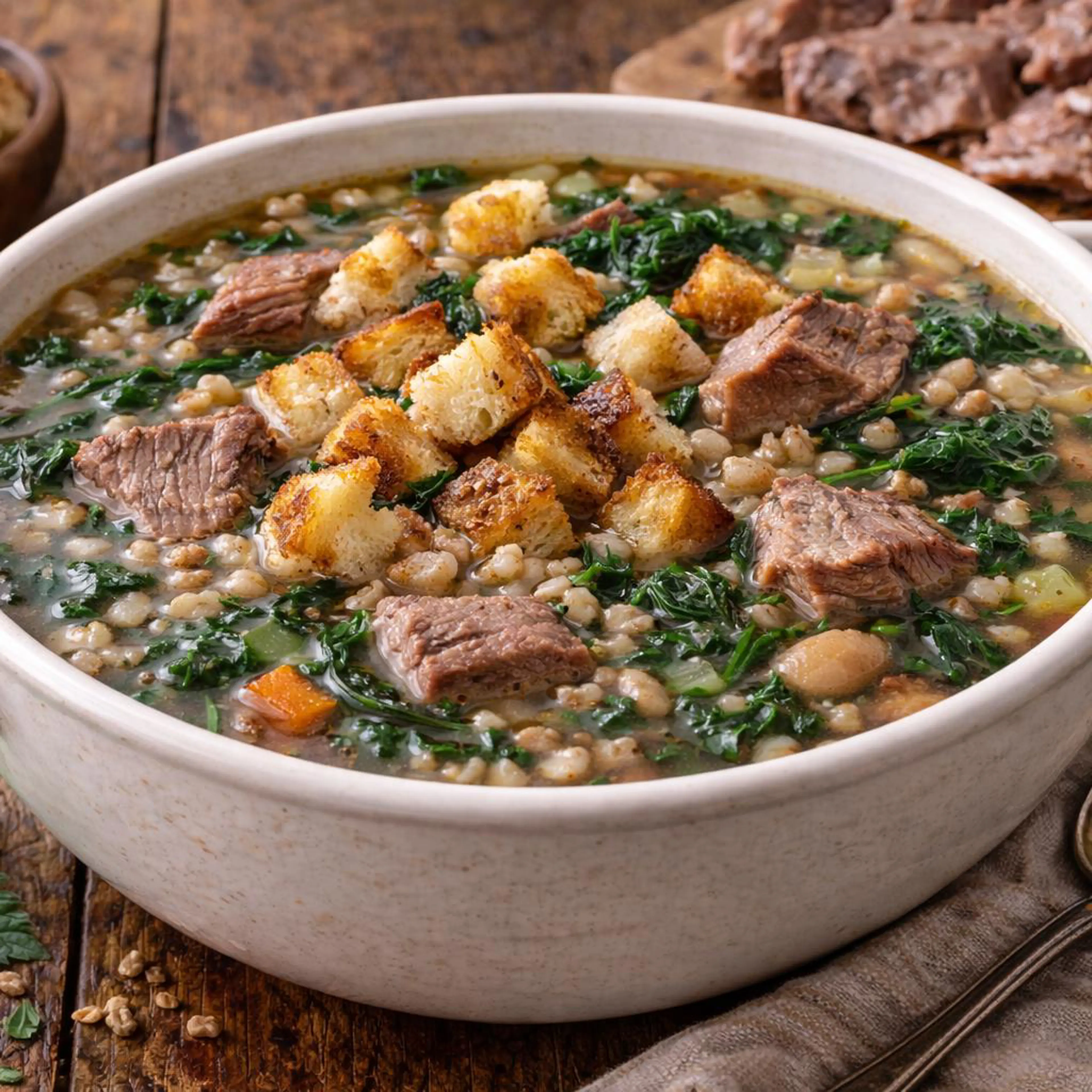 Barley and nettle soup