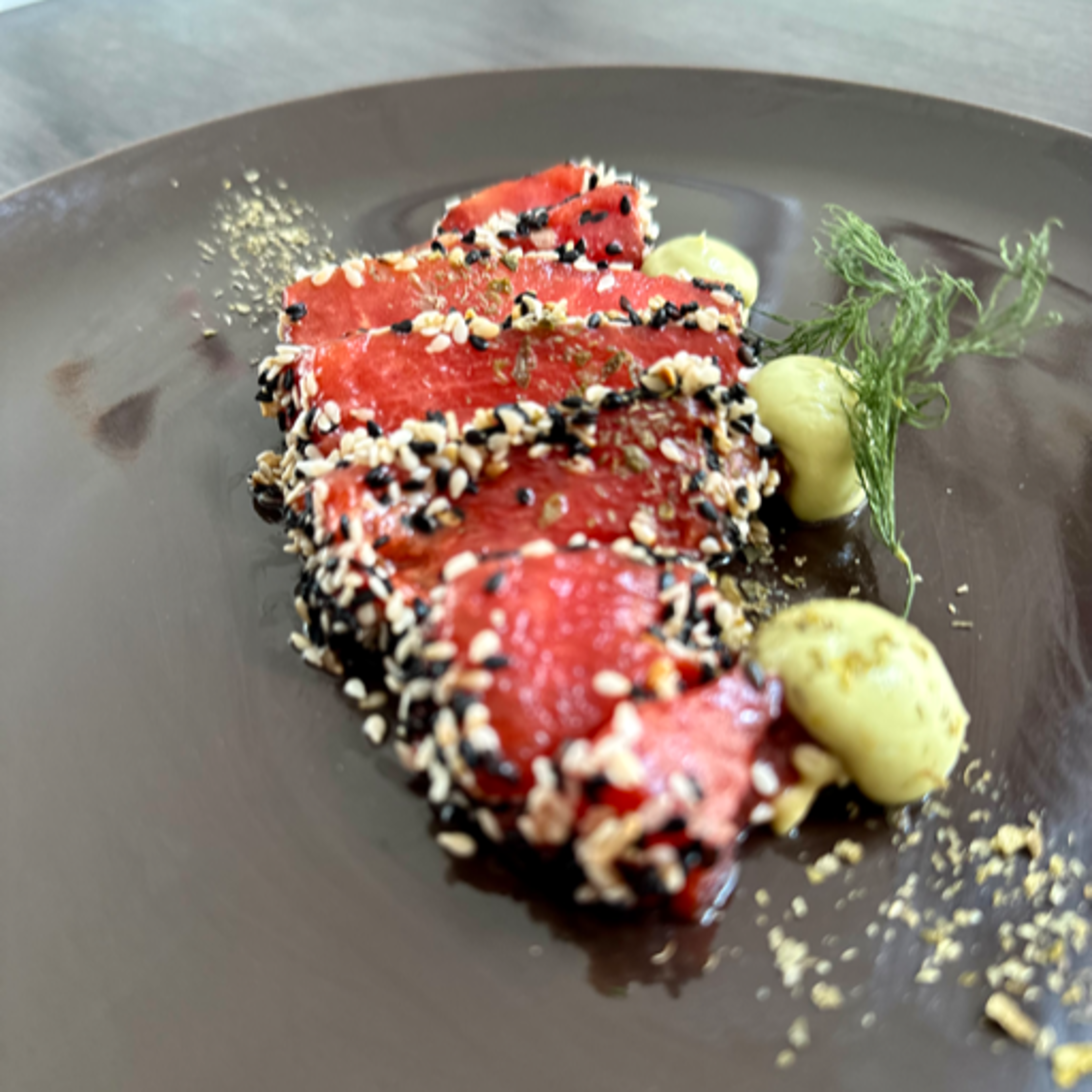 Vegetarian tuna tataki
