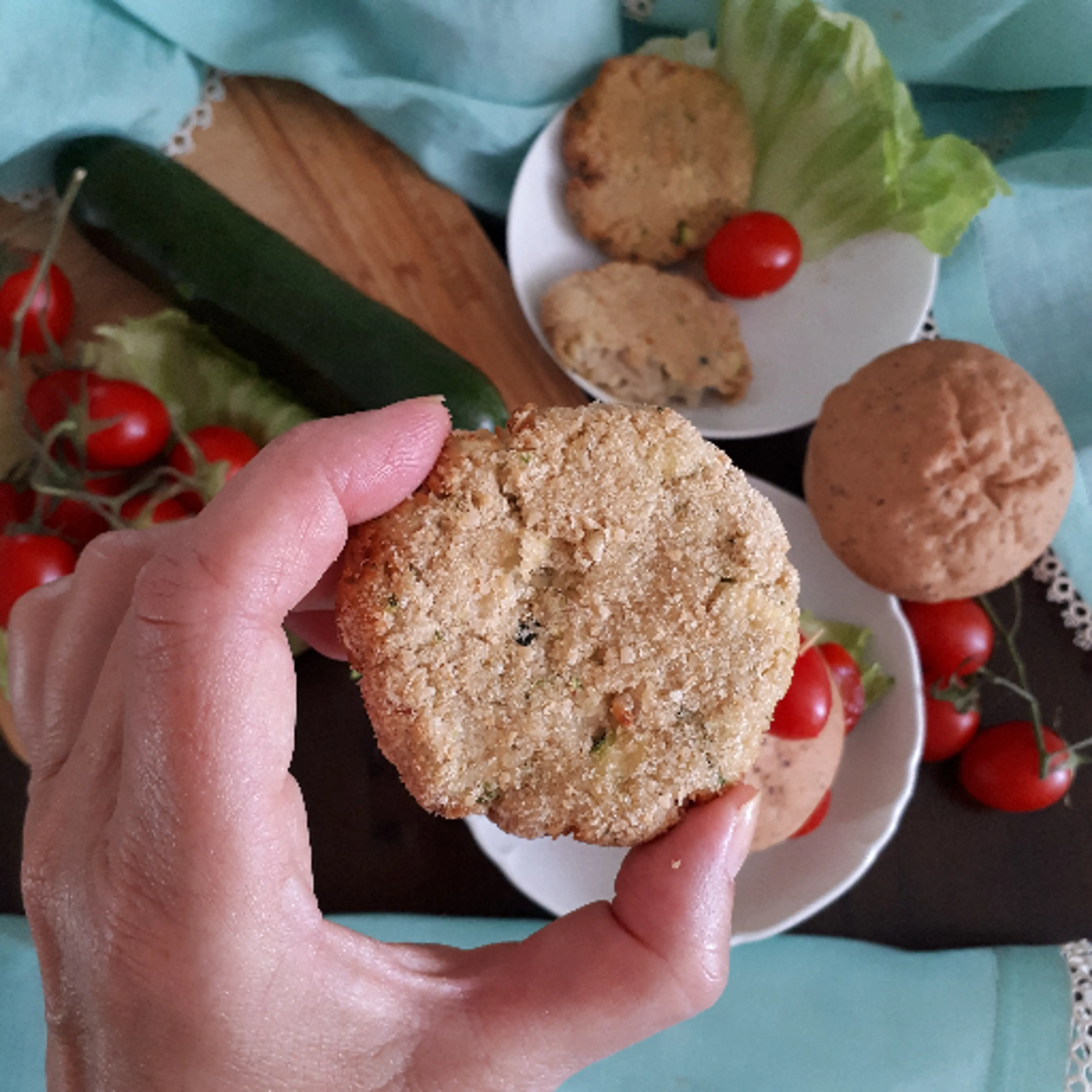 Bean and zucchini burgers