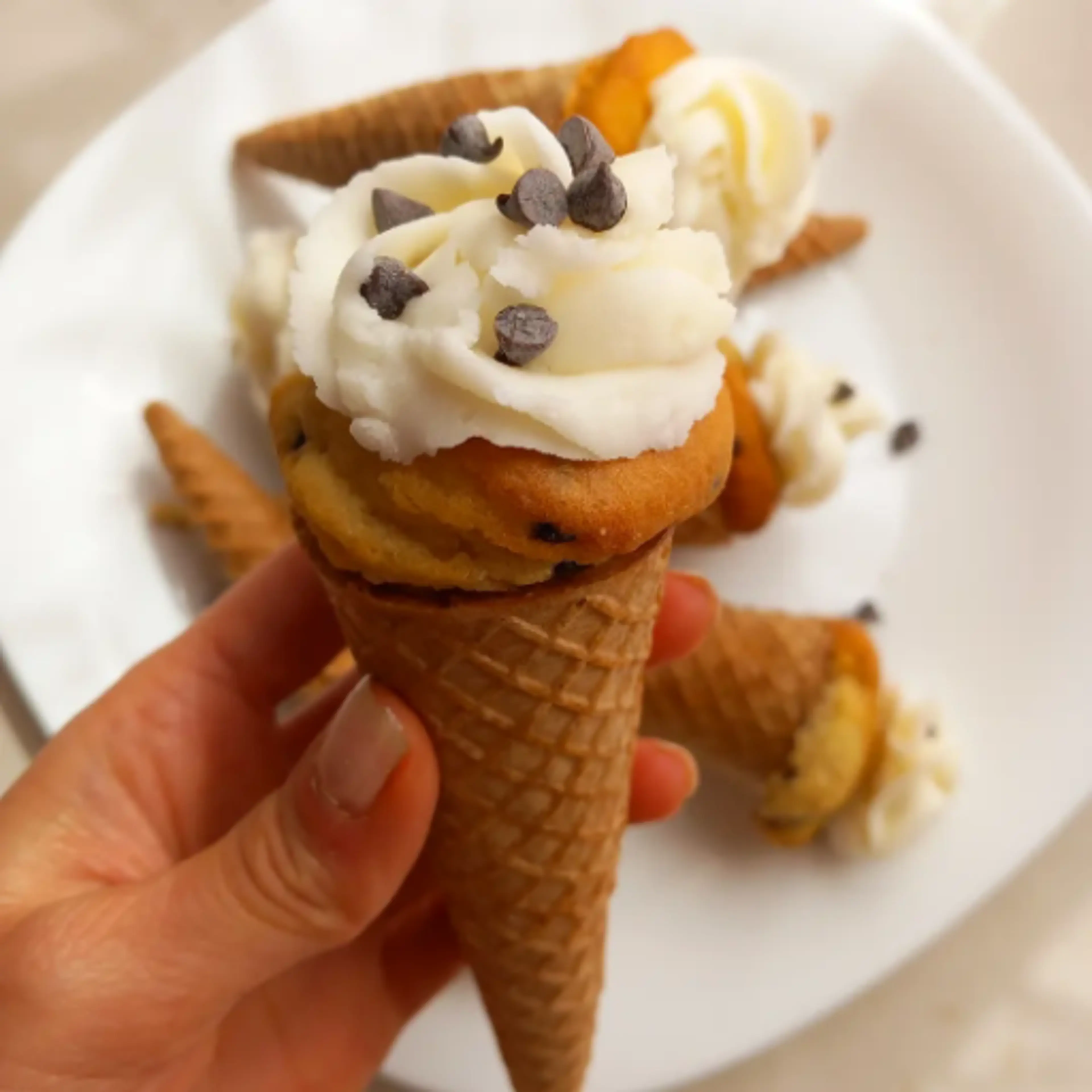 Gluten-free and lactose-free ice cream cone muffins