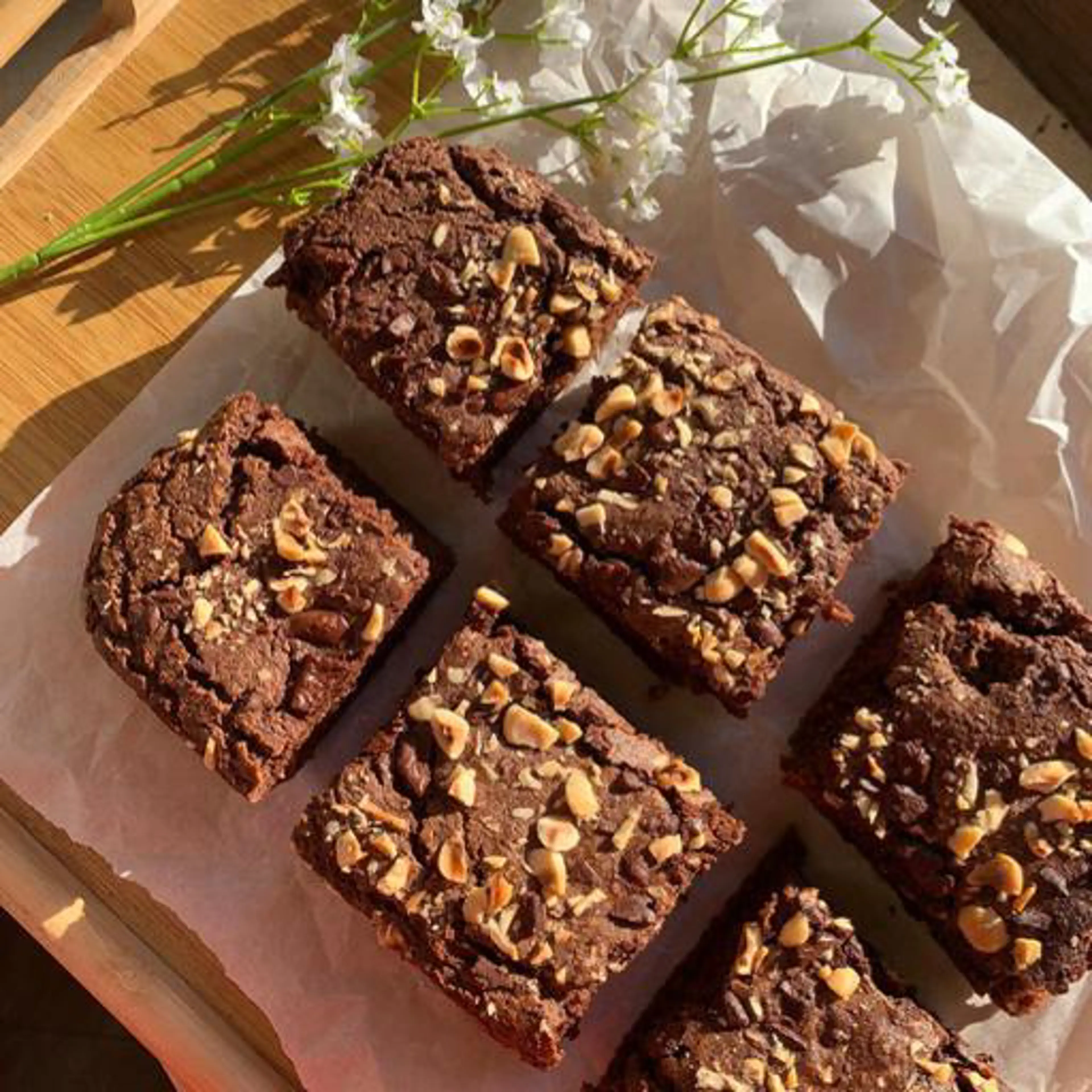 Chocolate and hazelnut brownies