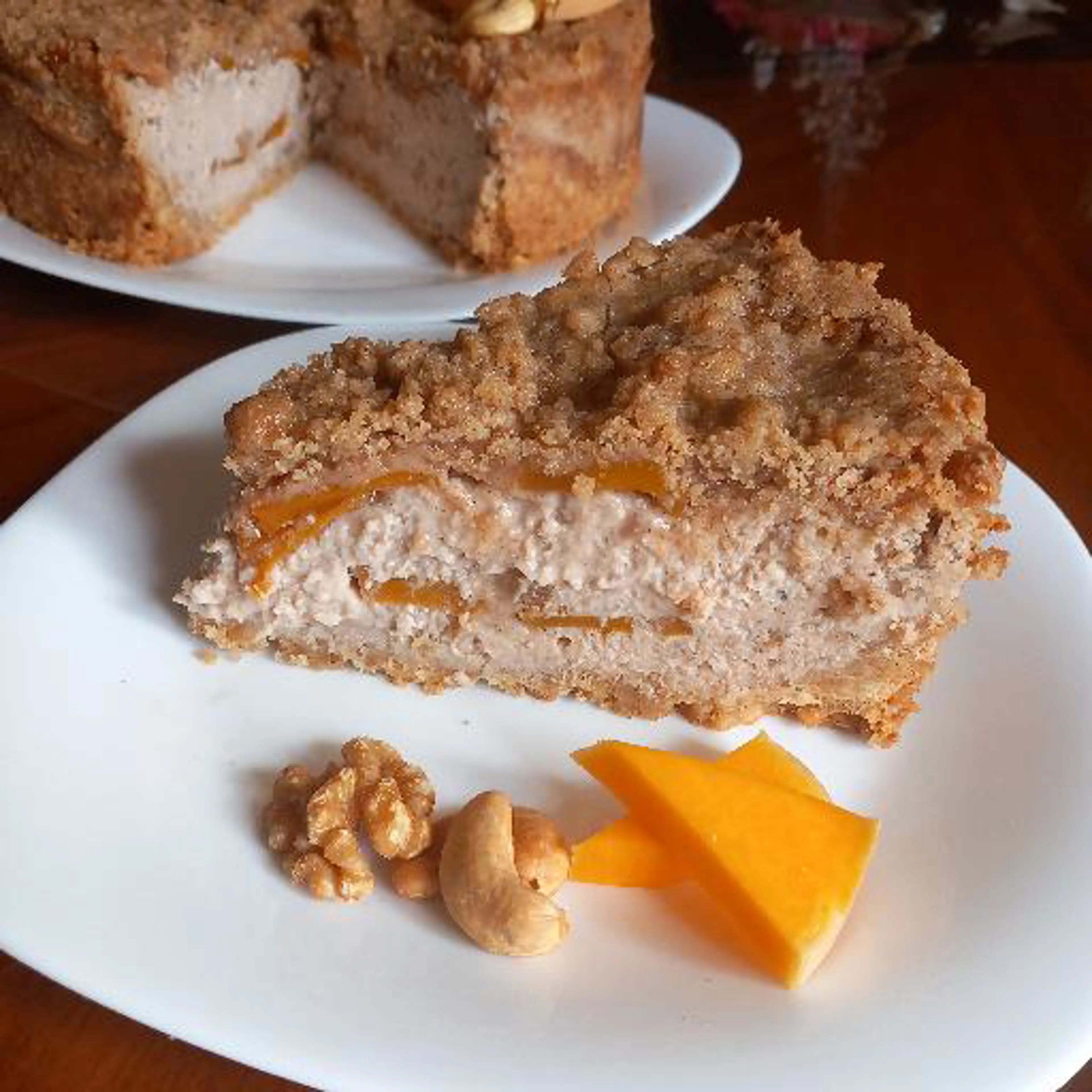 caramelized pumpkin and dried fruit cake
