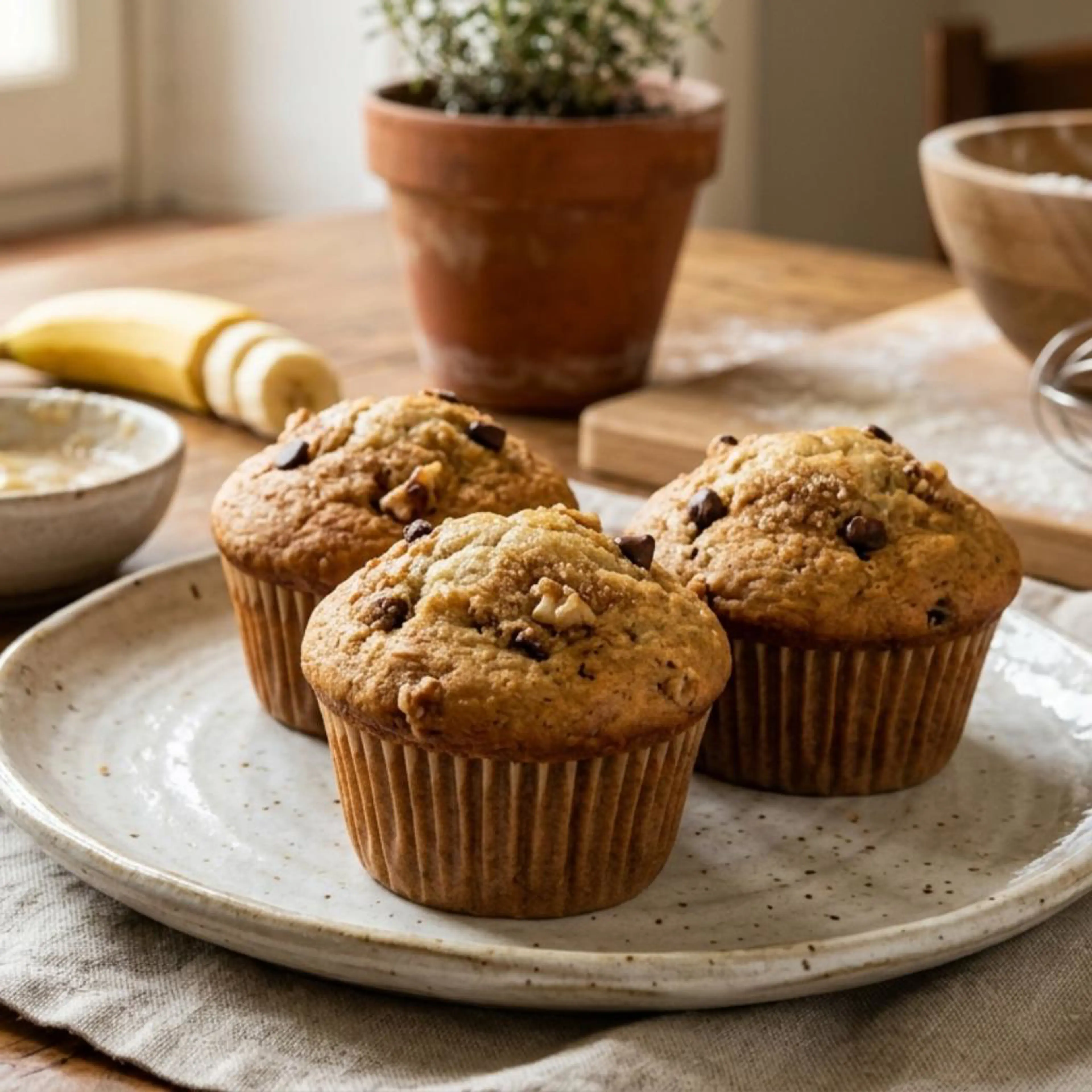 Bananenmuffins ohne Laktose