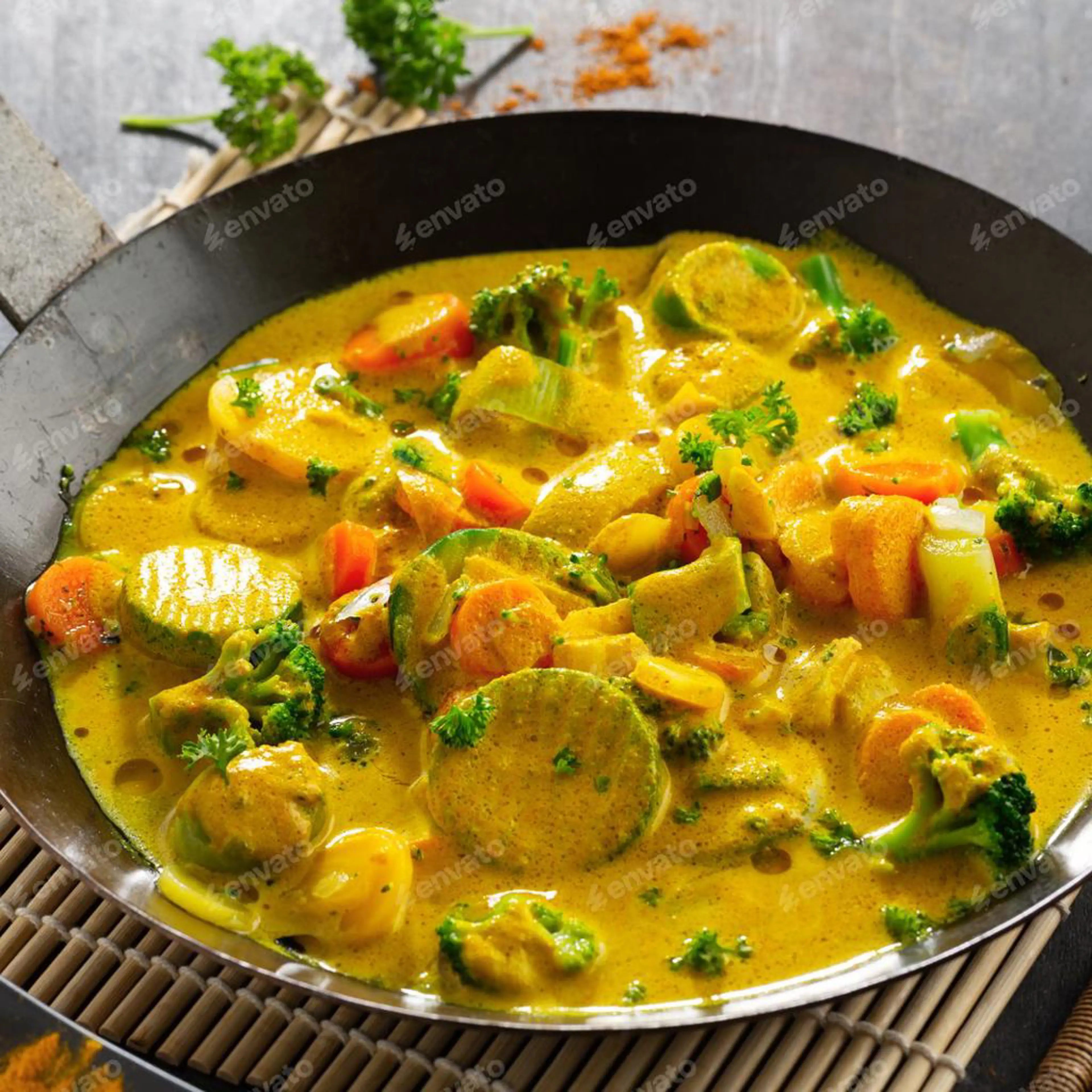 Vegetable curry with coconut milk