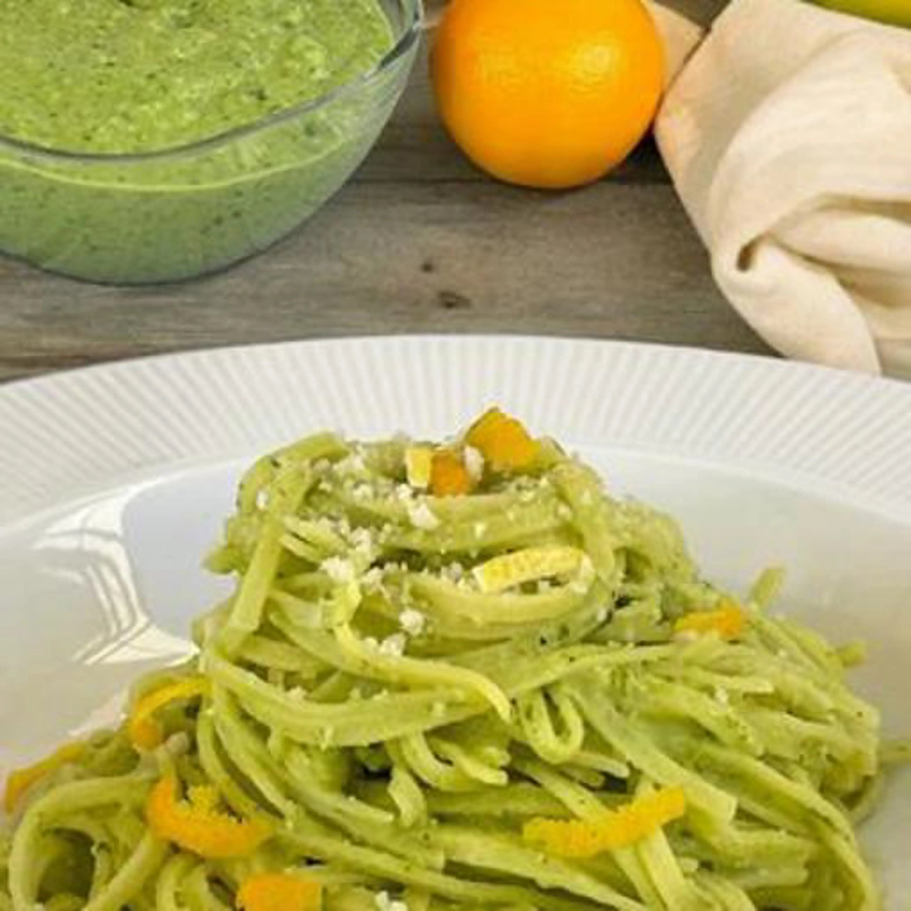 Basil and almond citrus pesto