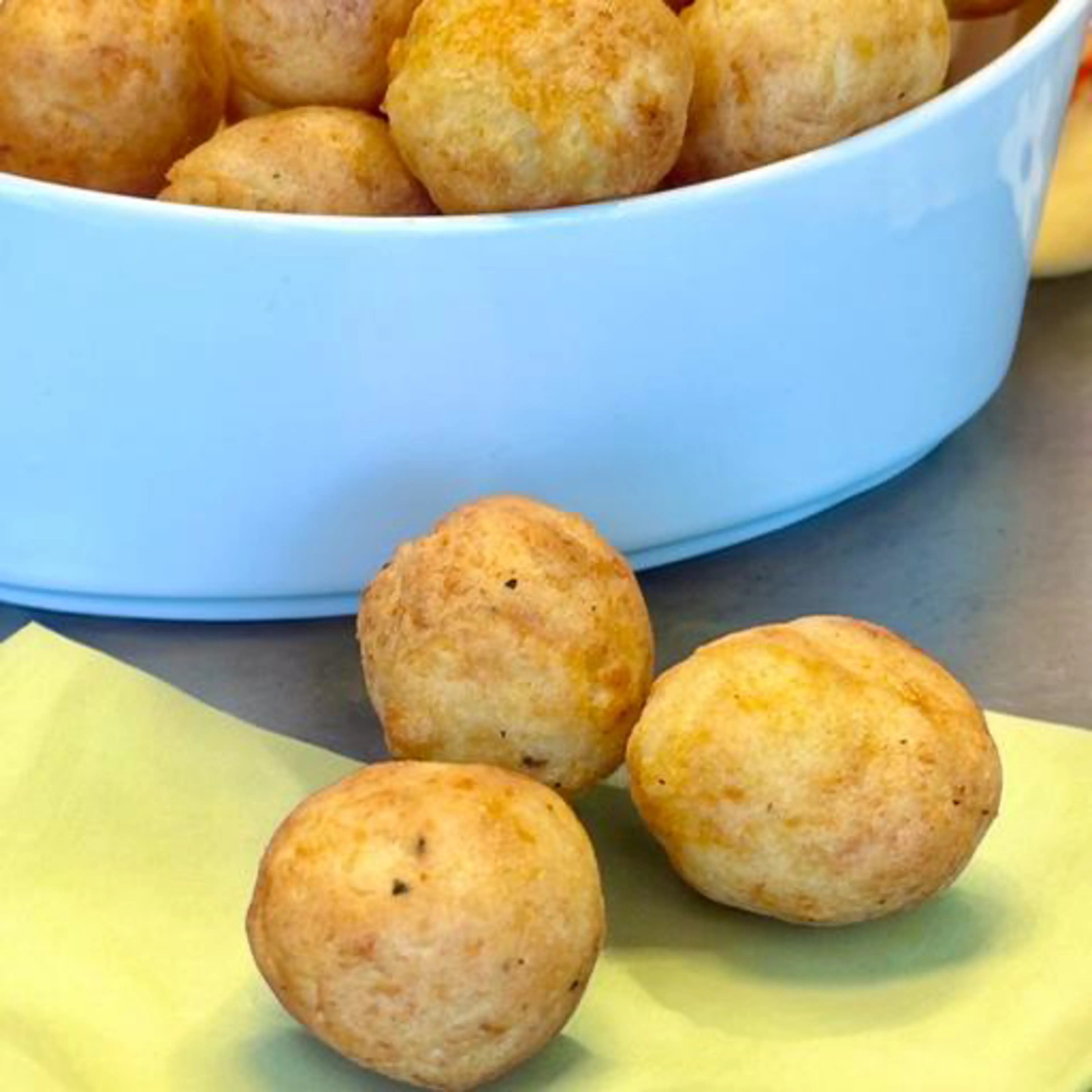 Crispy potato balls in an air fryer