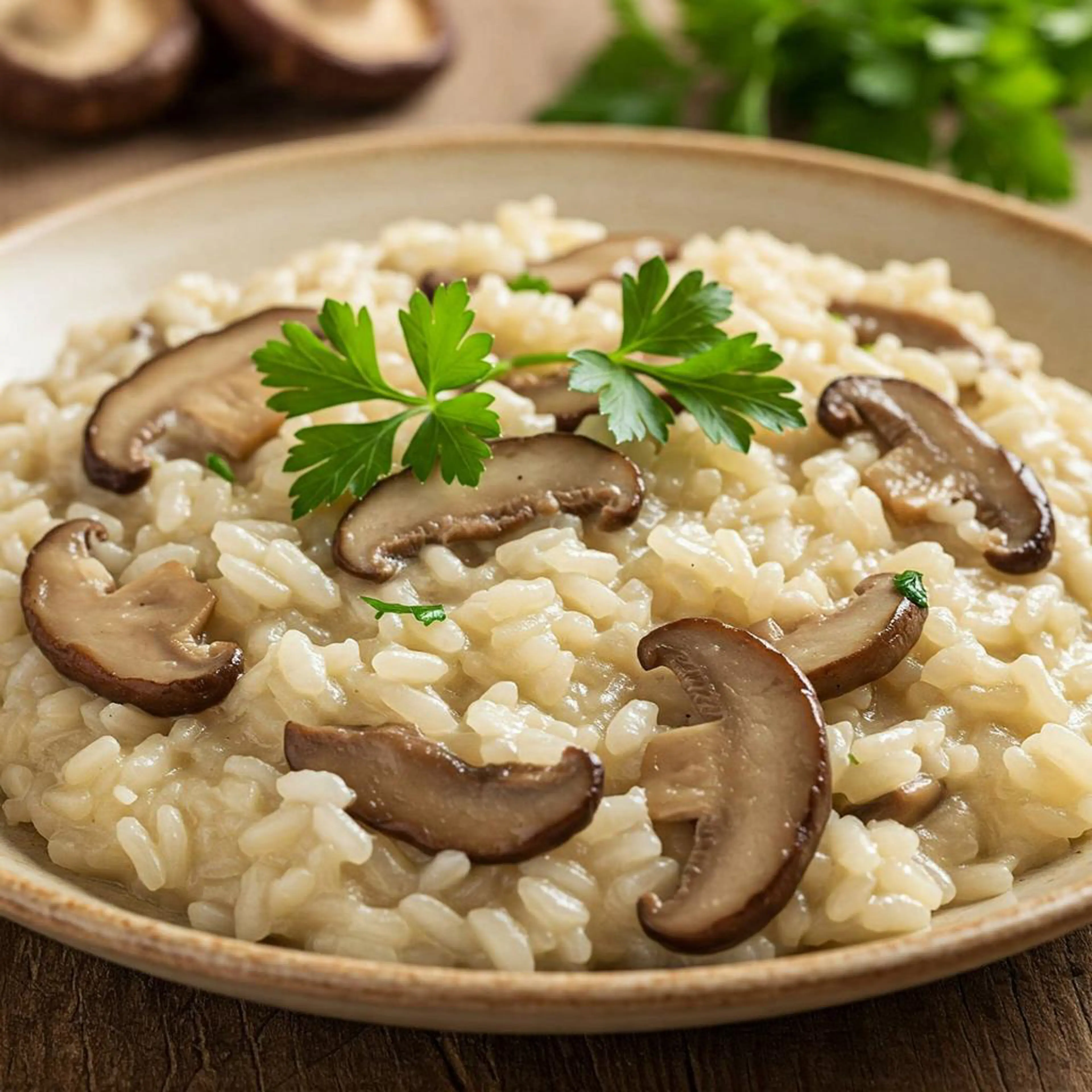 Simple shiitake mushroom risotto