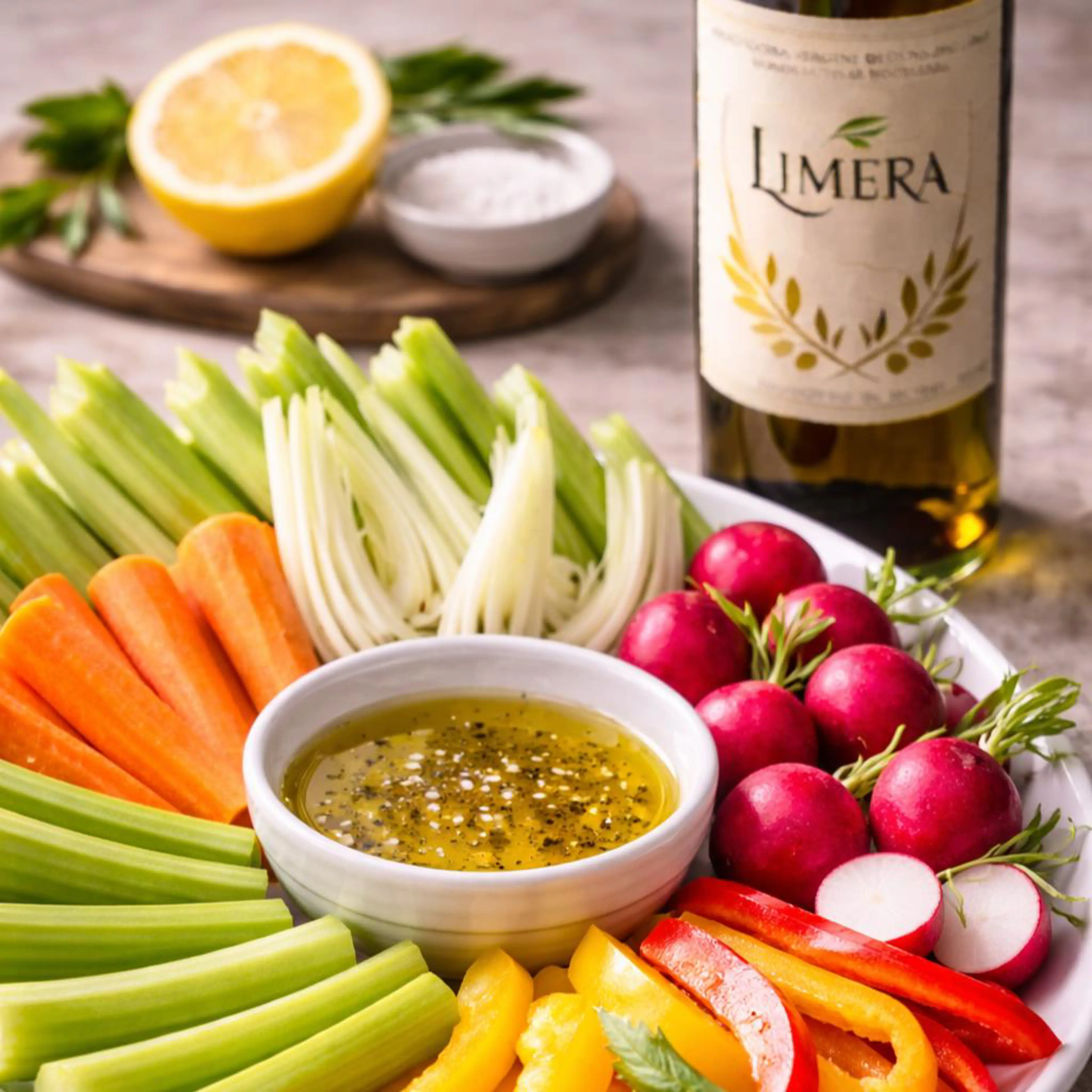 Raw vegetable pinzimonio with Limera oil