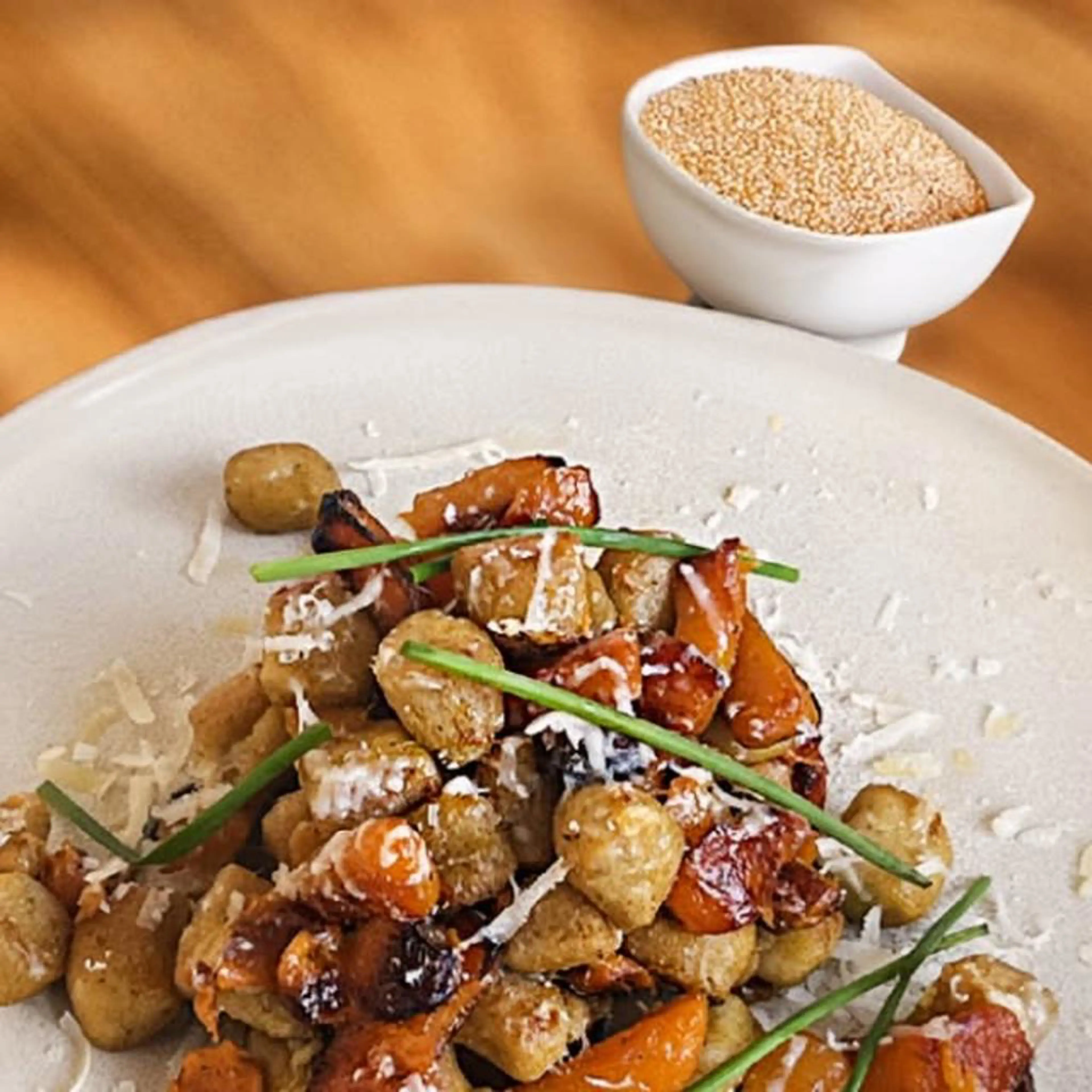 Chestnut and sorghum gnocchi