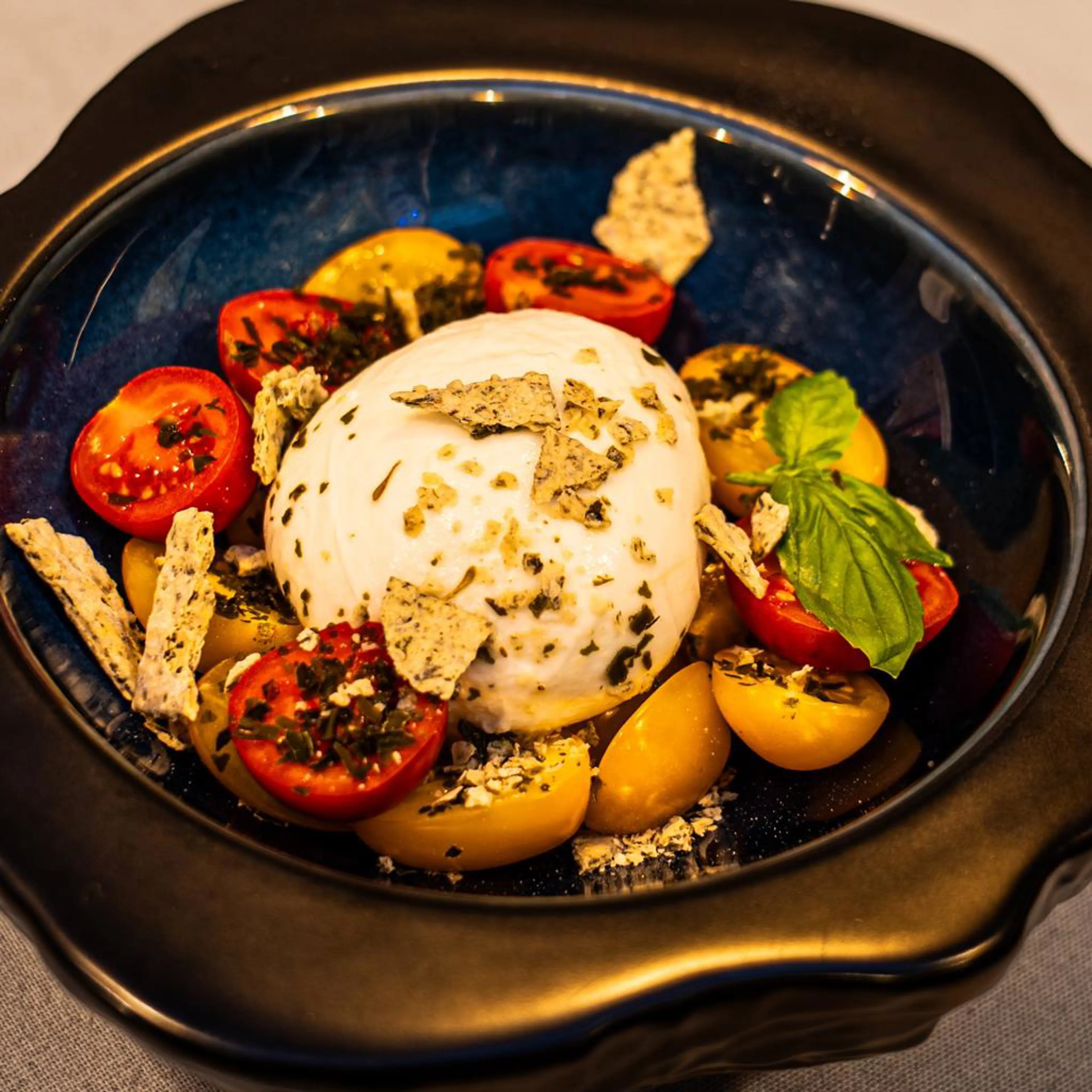 Burrata with Mediterranean umami & kelp