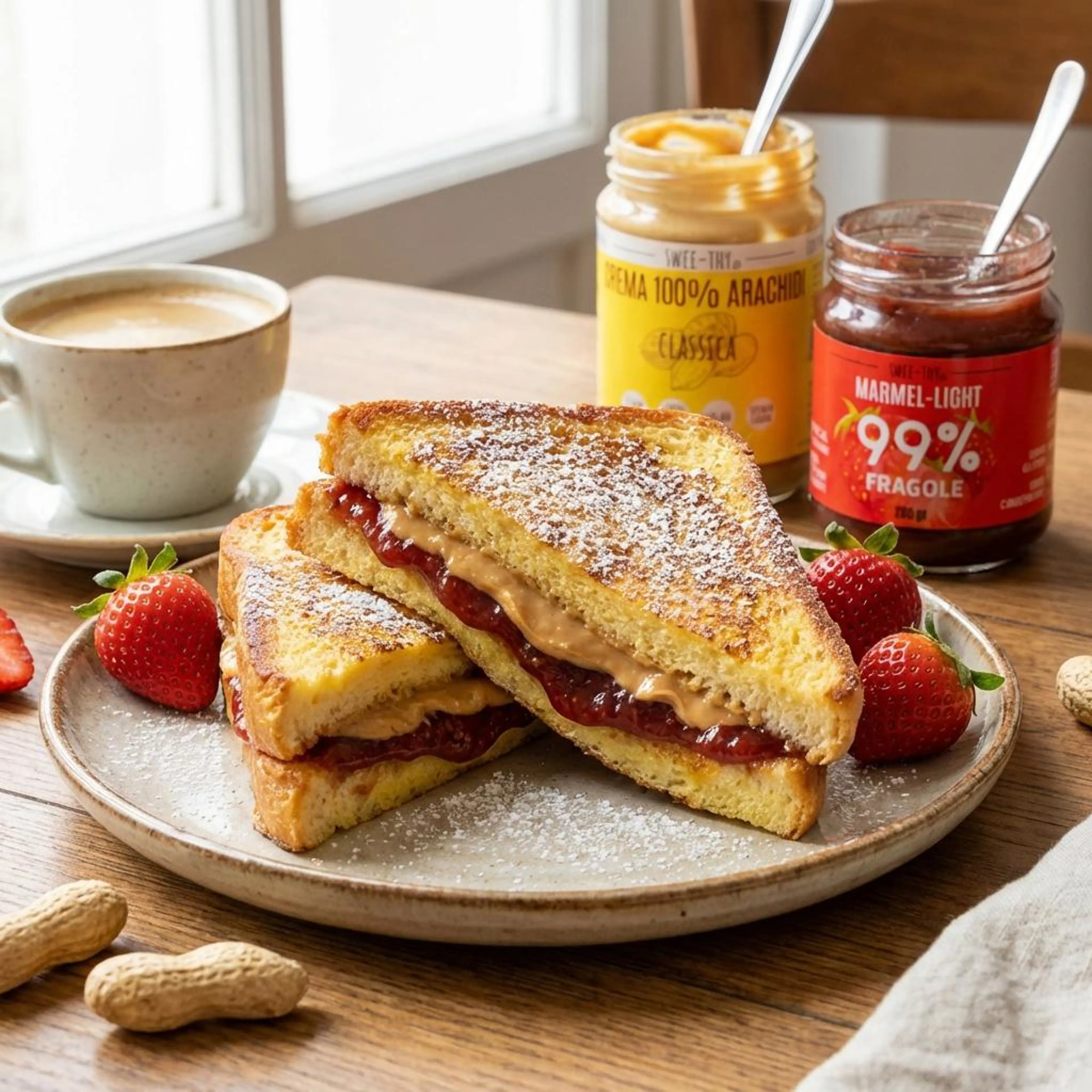 Fit PB&J "french toast" (in a pan)