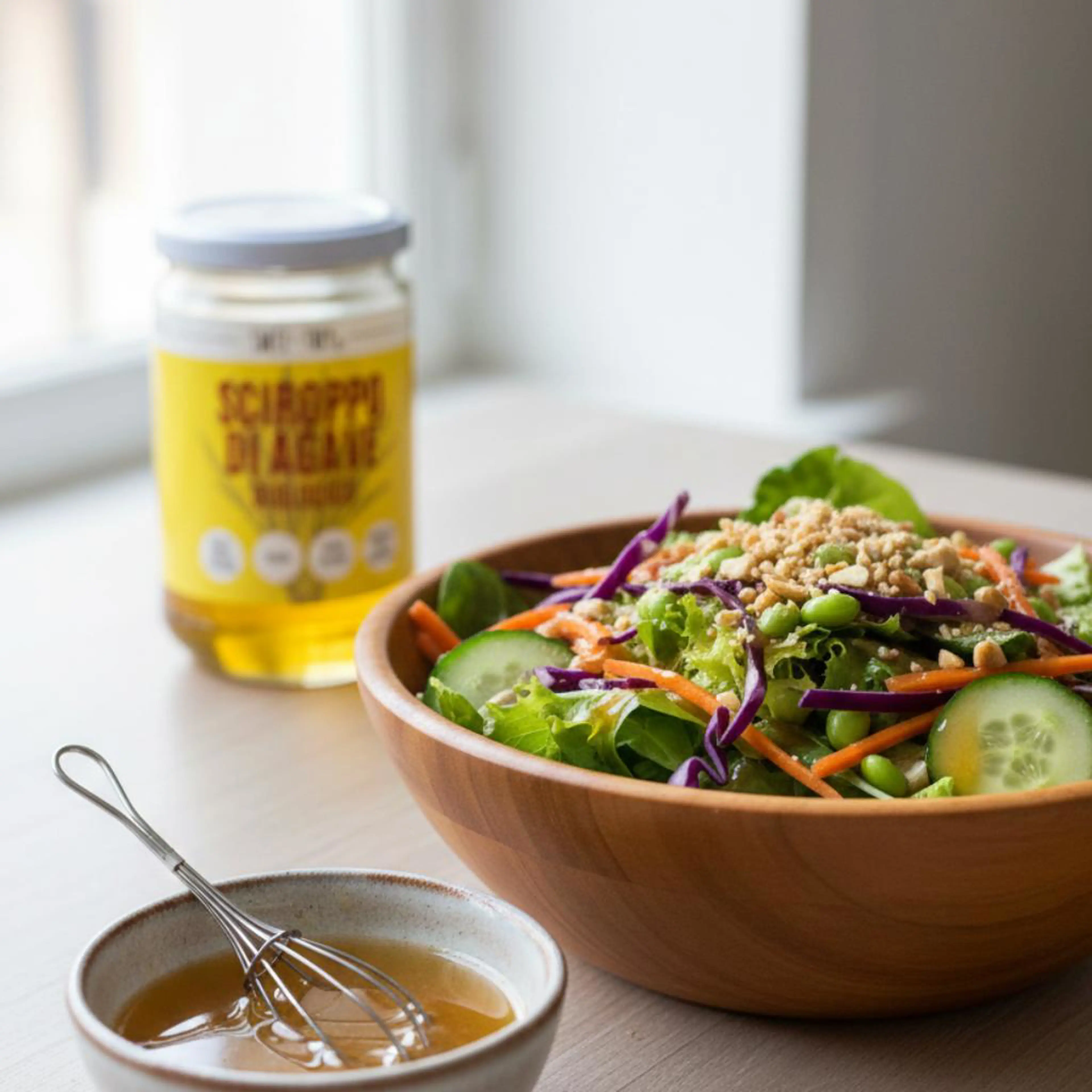 "Light" sweet and sour dressing for protein salad