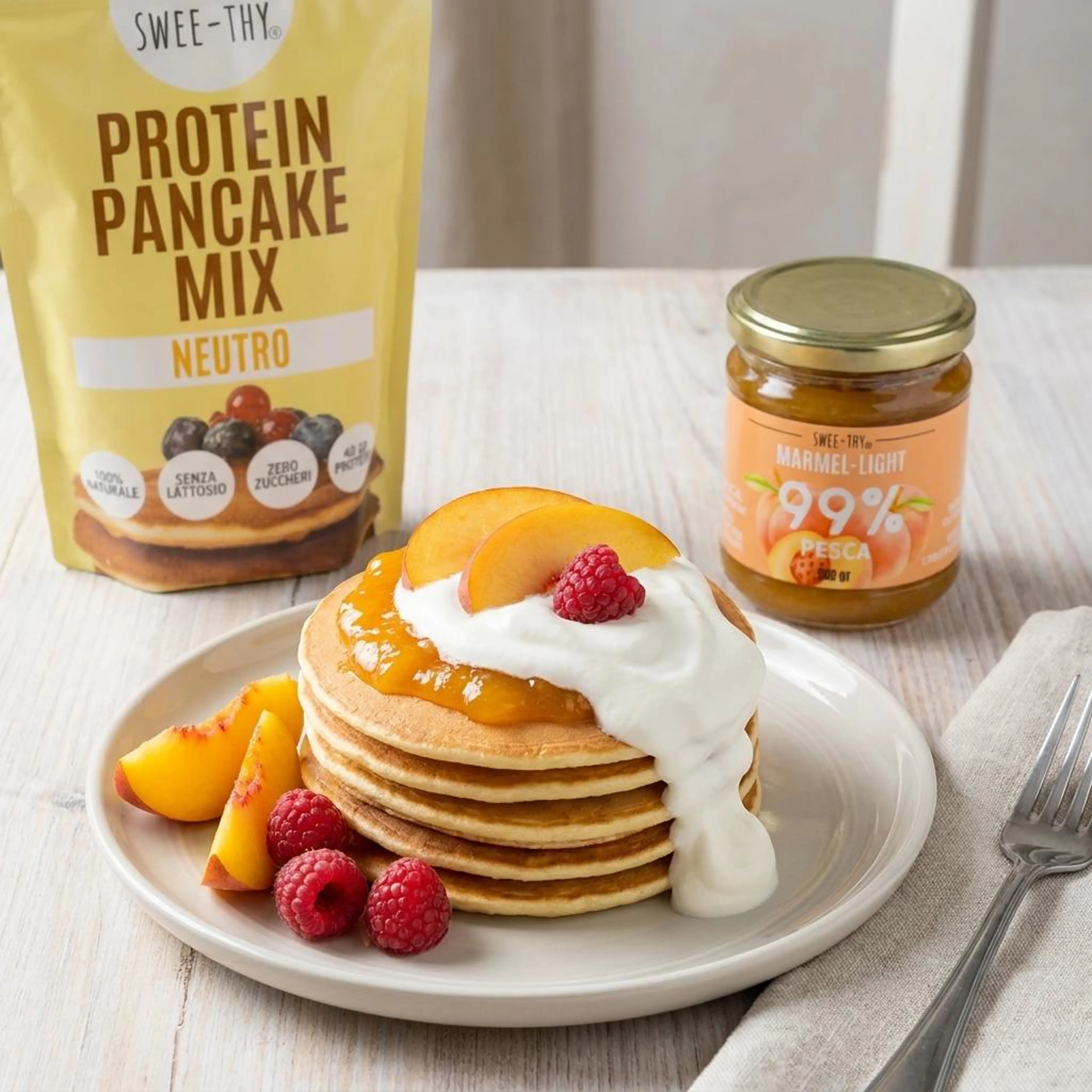 Protein pancakes “peach & cream” (lactose-free)