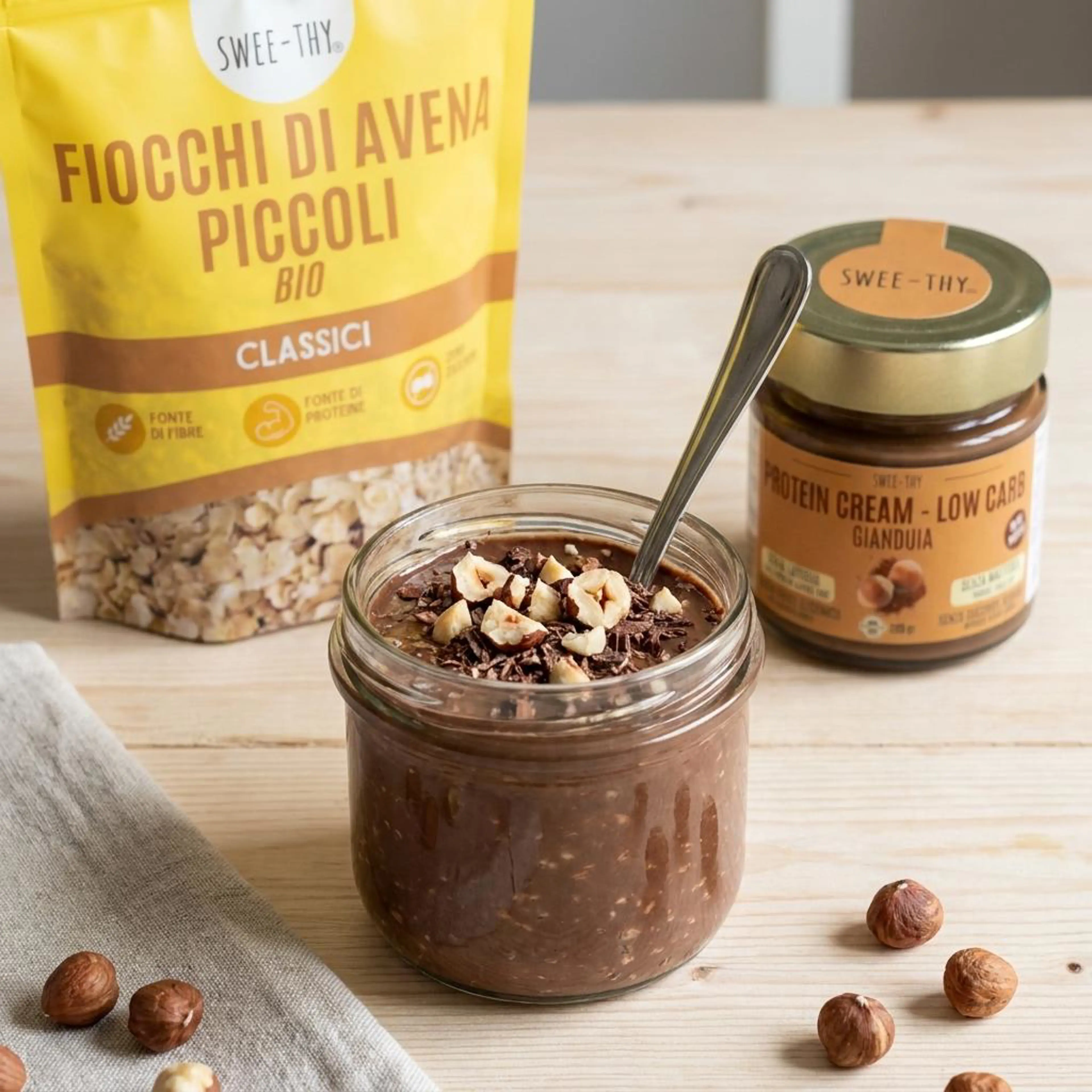 Keto gianduia overnight oats lactose-free