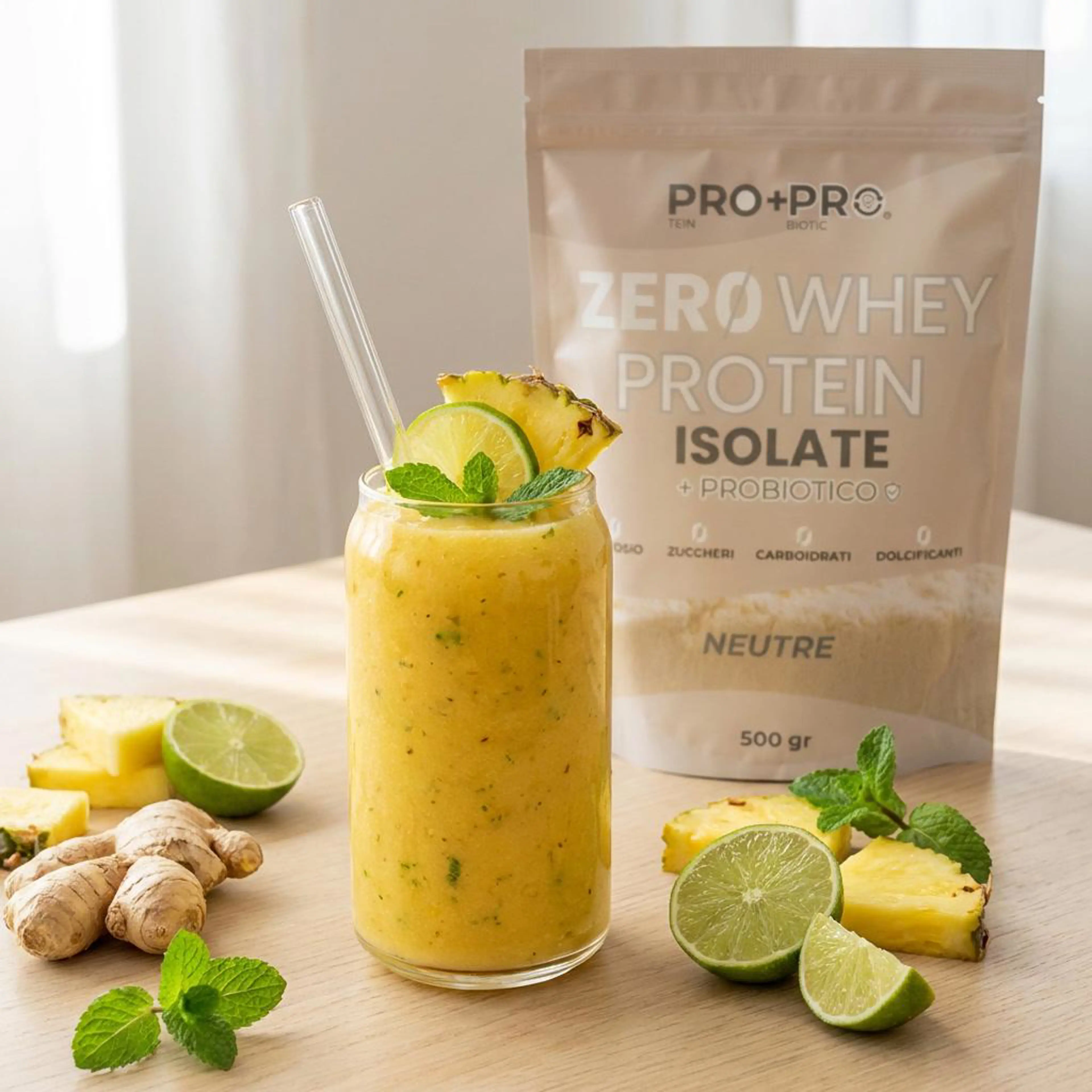 Tropical ginger protein shake (anti-bloating, low FODMAP)