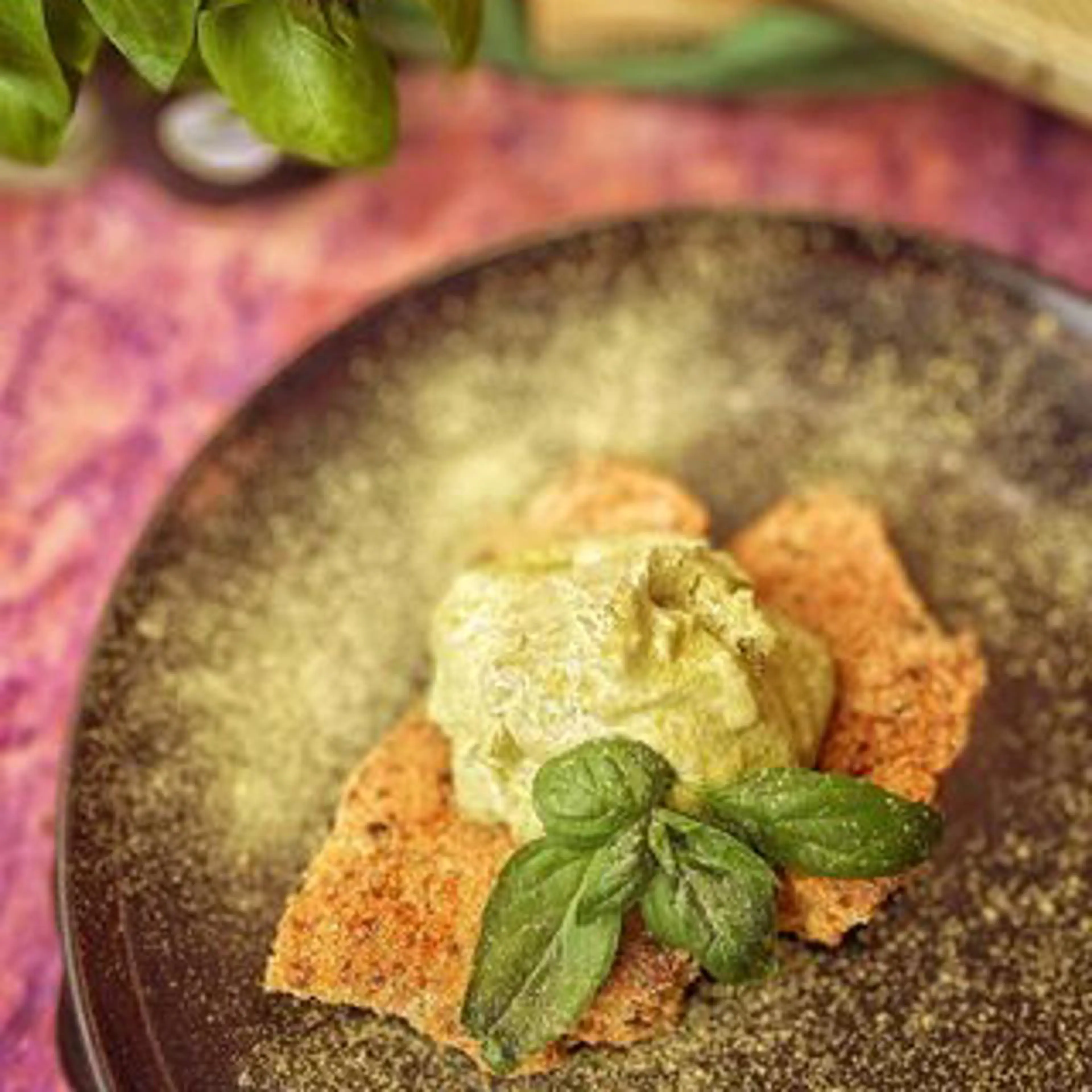 Vegan basil ice cream