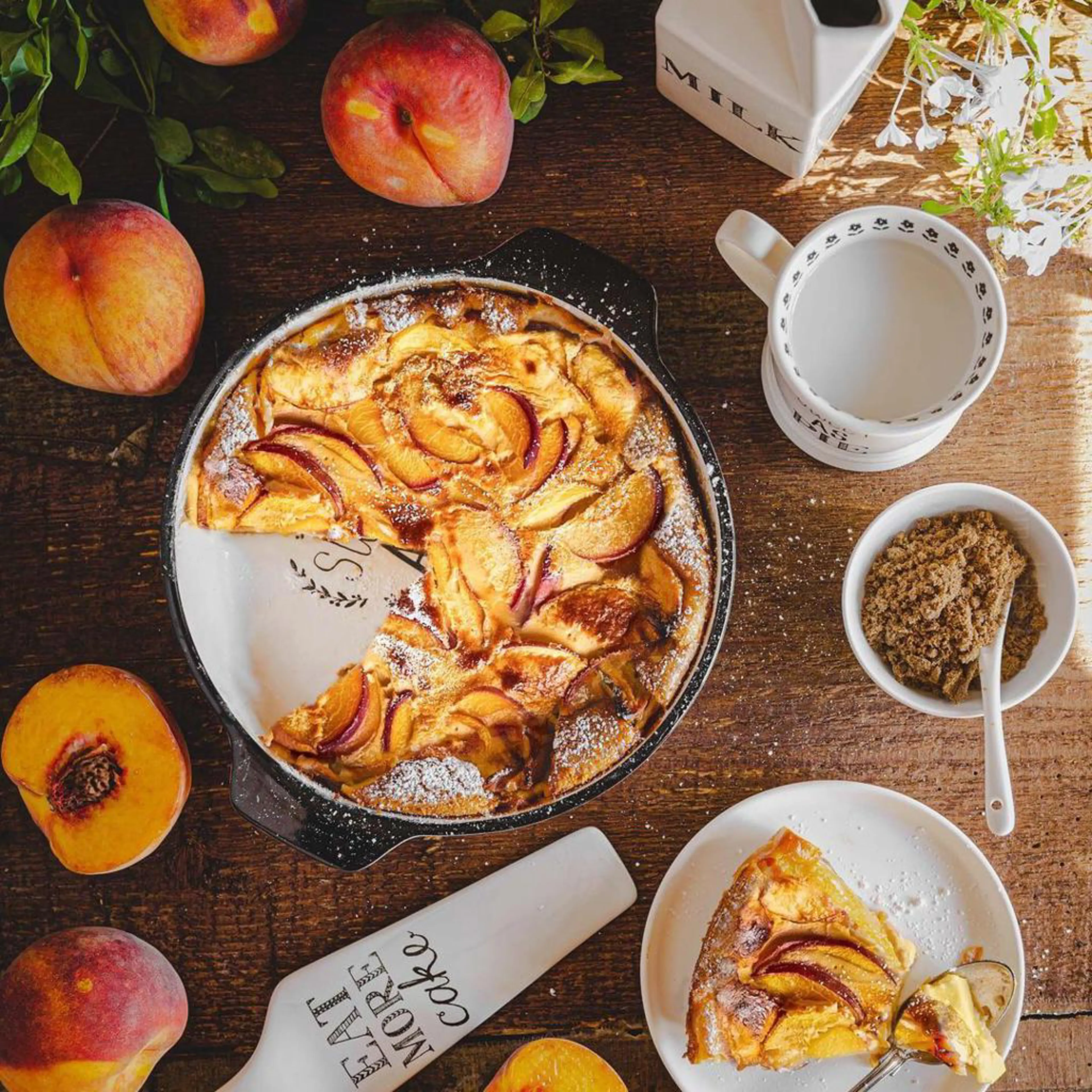 Peach clafoutis