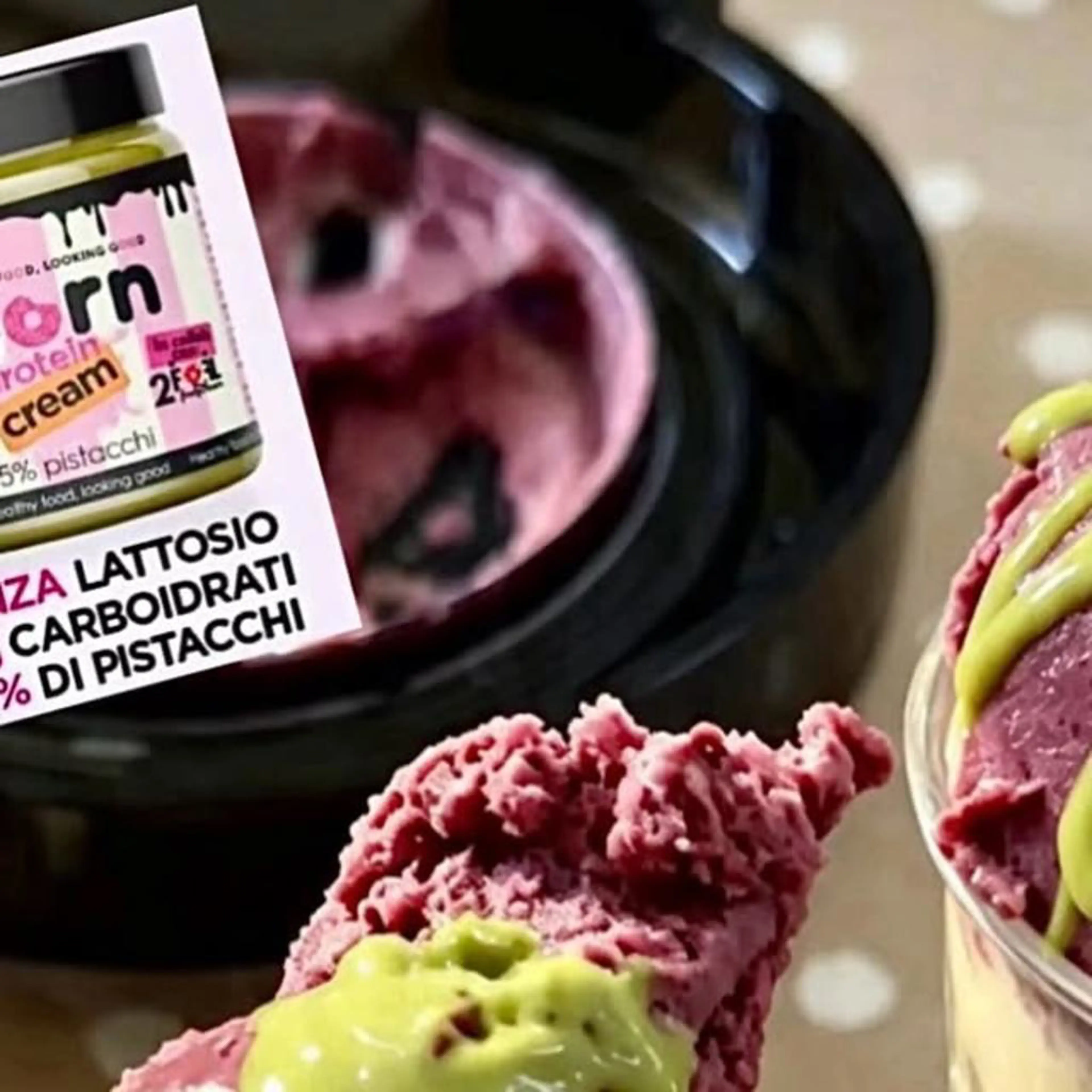 Light double mango and mixed berry ice cream