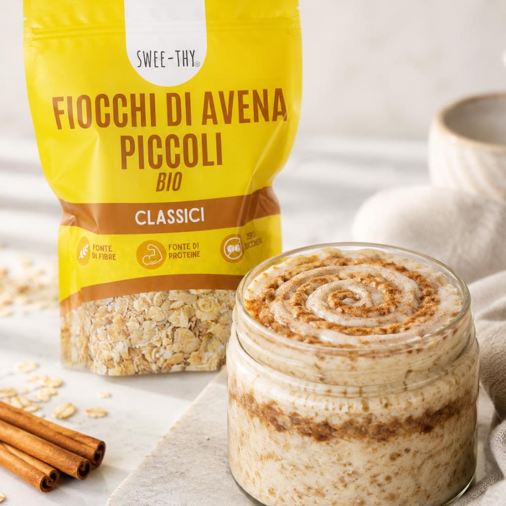 Cinnamon roll protein overnight all’avena e chia