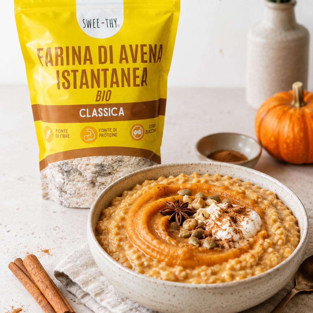Porridge proteico alla zucca e spezie