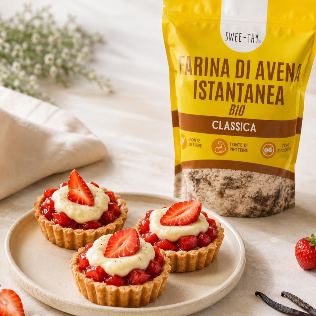Crostatine fit alla fragola e vaniglia