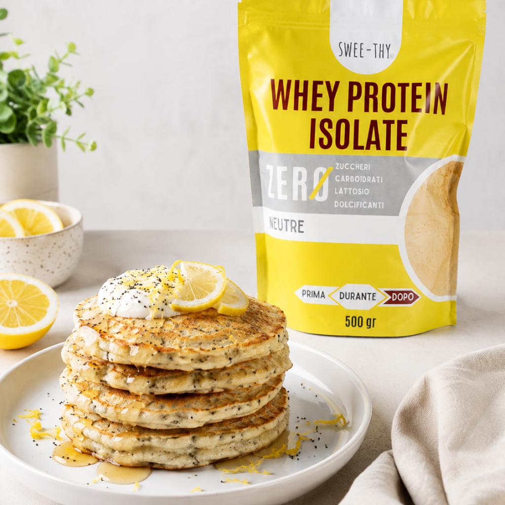 Pancake proteici al limone e semi di papavero