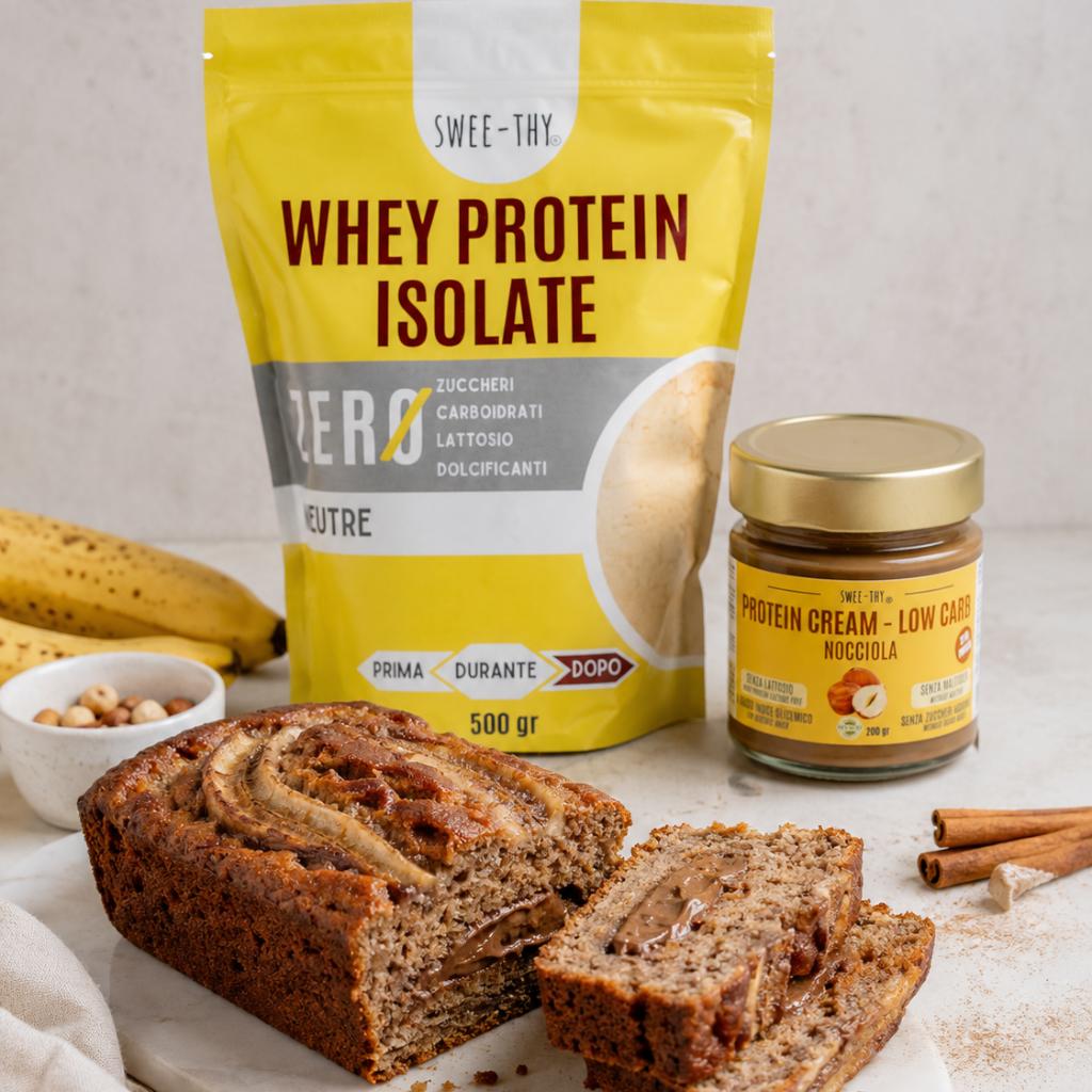 Banana bread proteico alla nocciola e cannella