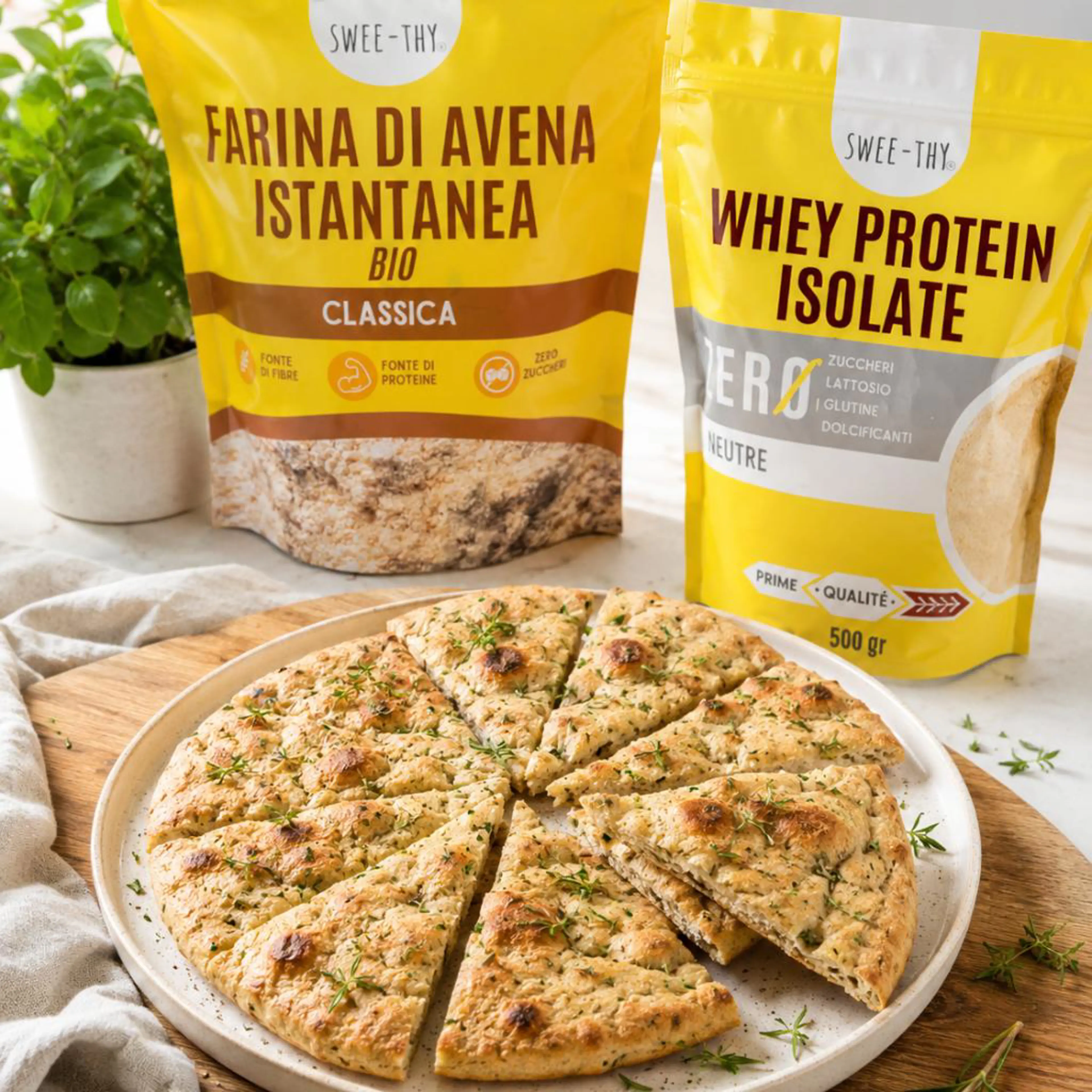 Flatbread proteico alle erbe