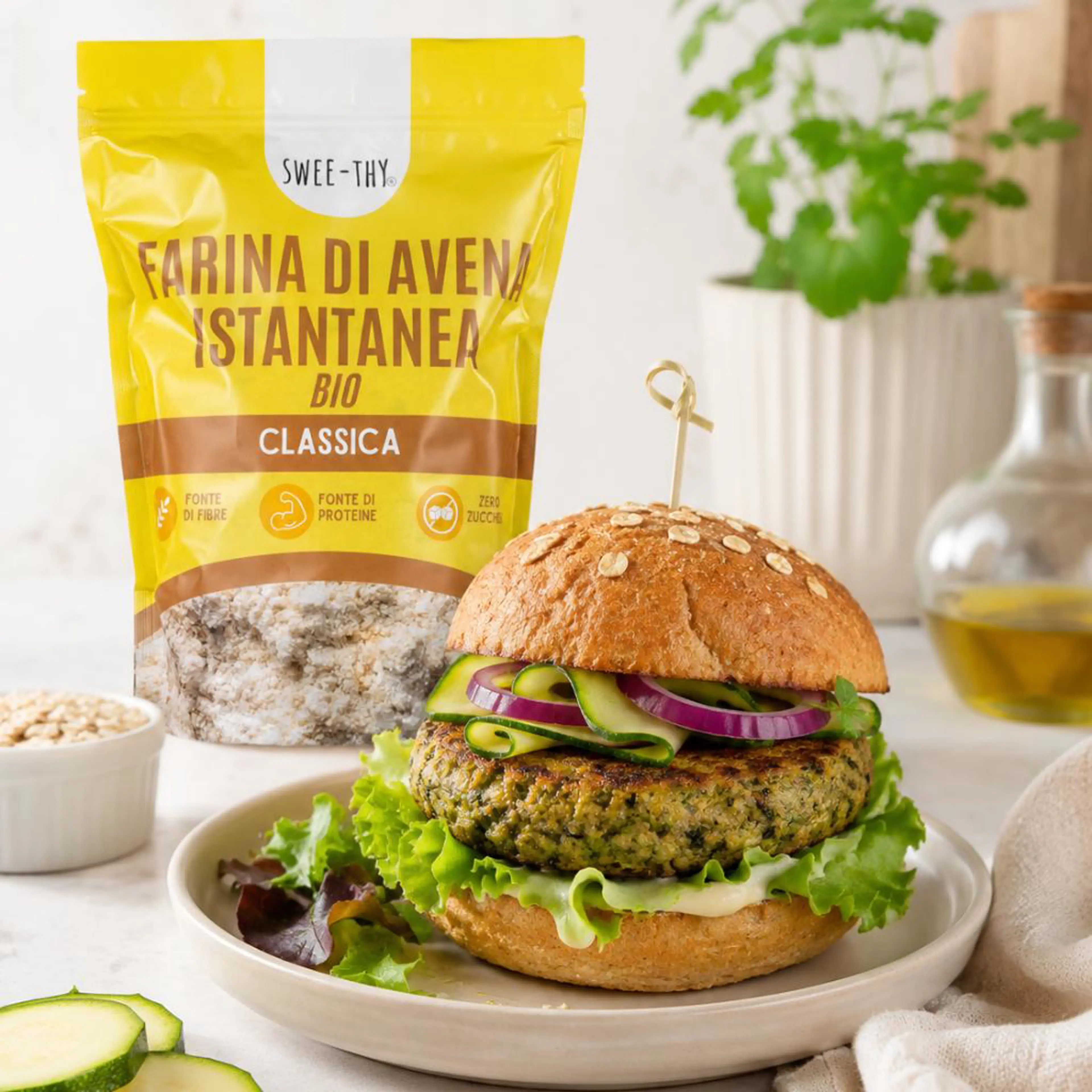 Burger di zucchine e avena
