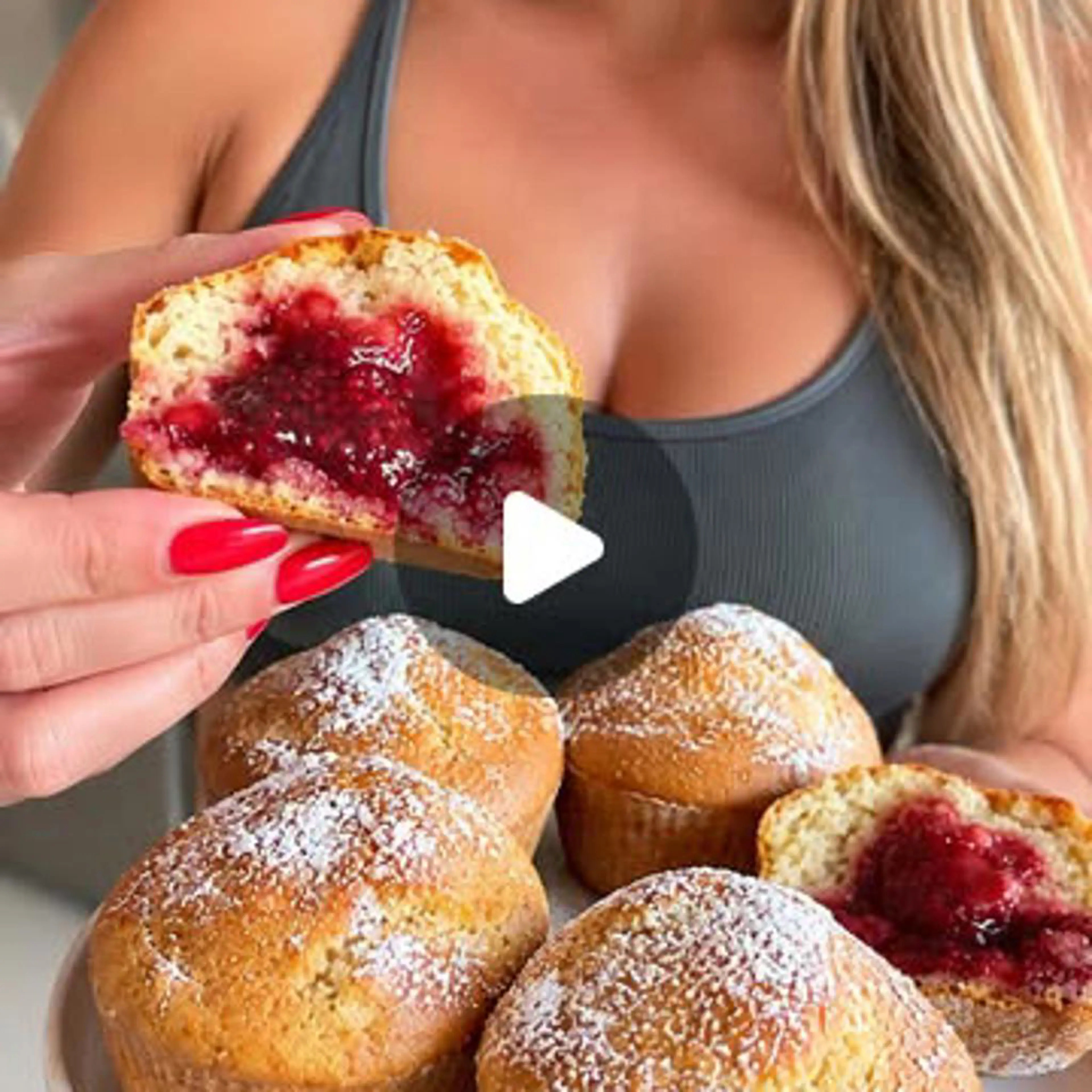 Muffins with a Warm Raspberry Center