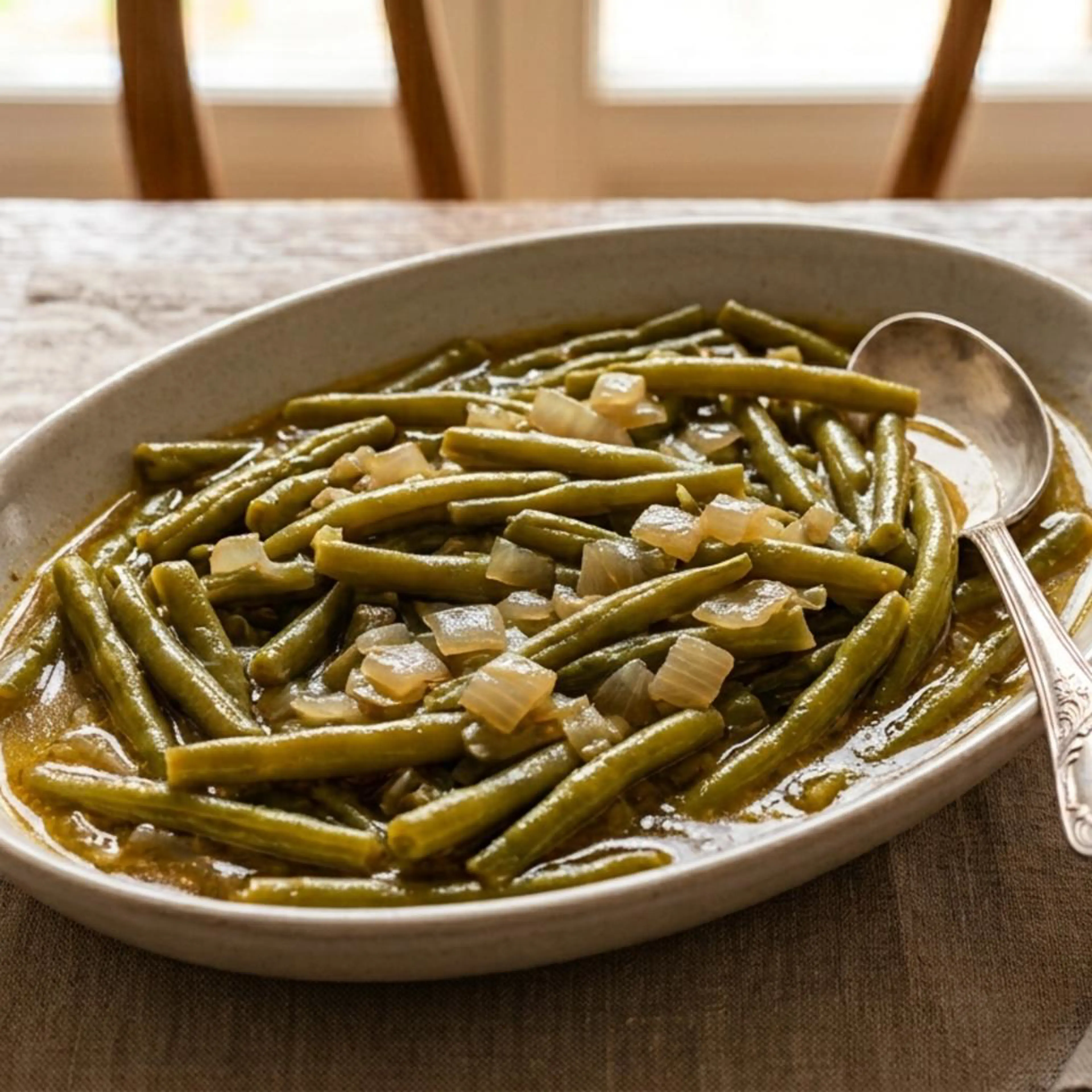 Braise edilmiş taze fasulye