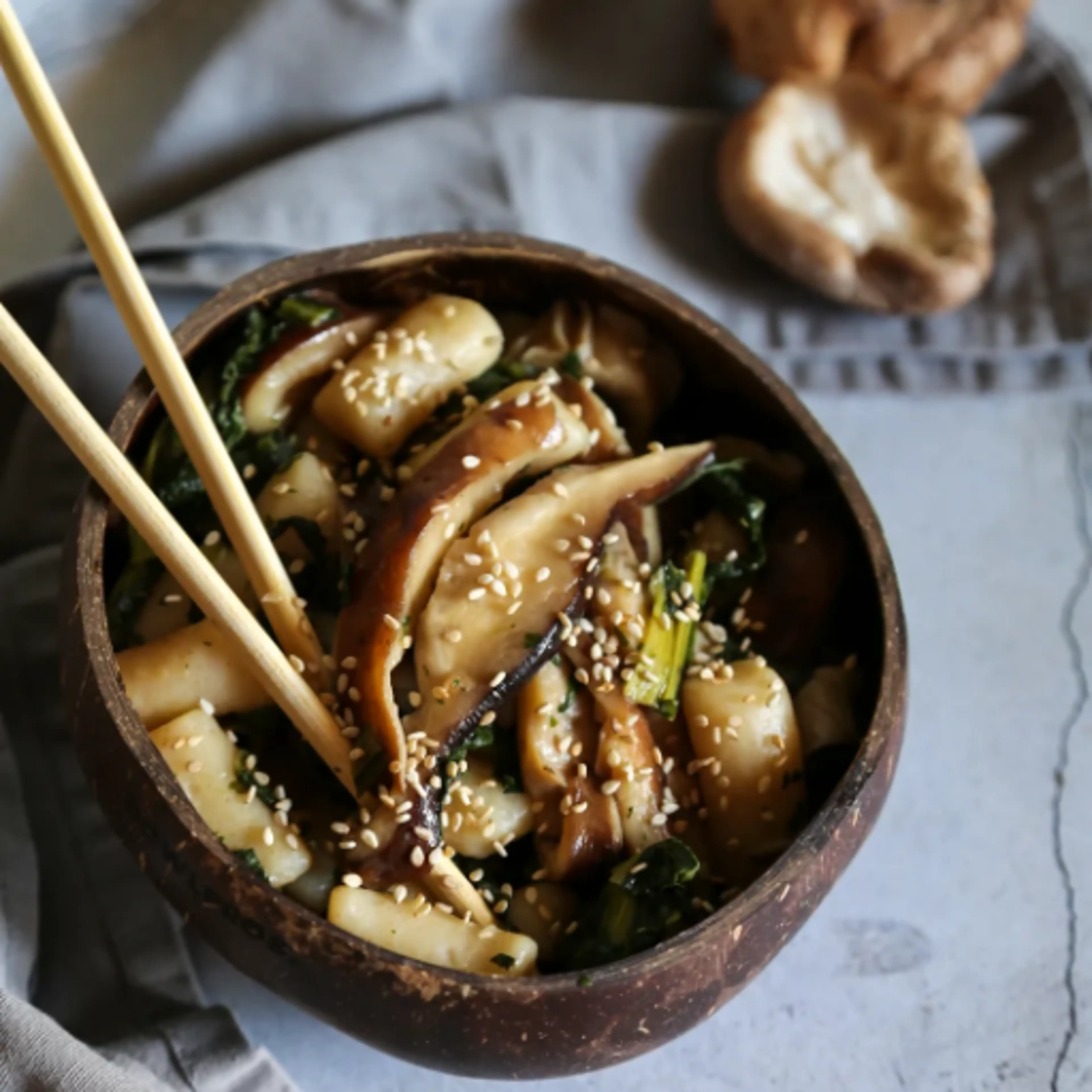 Rice and shiitake dumplings