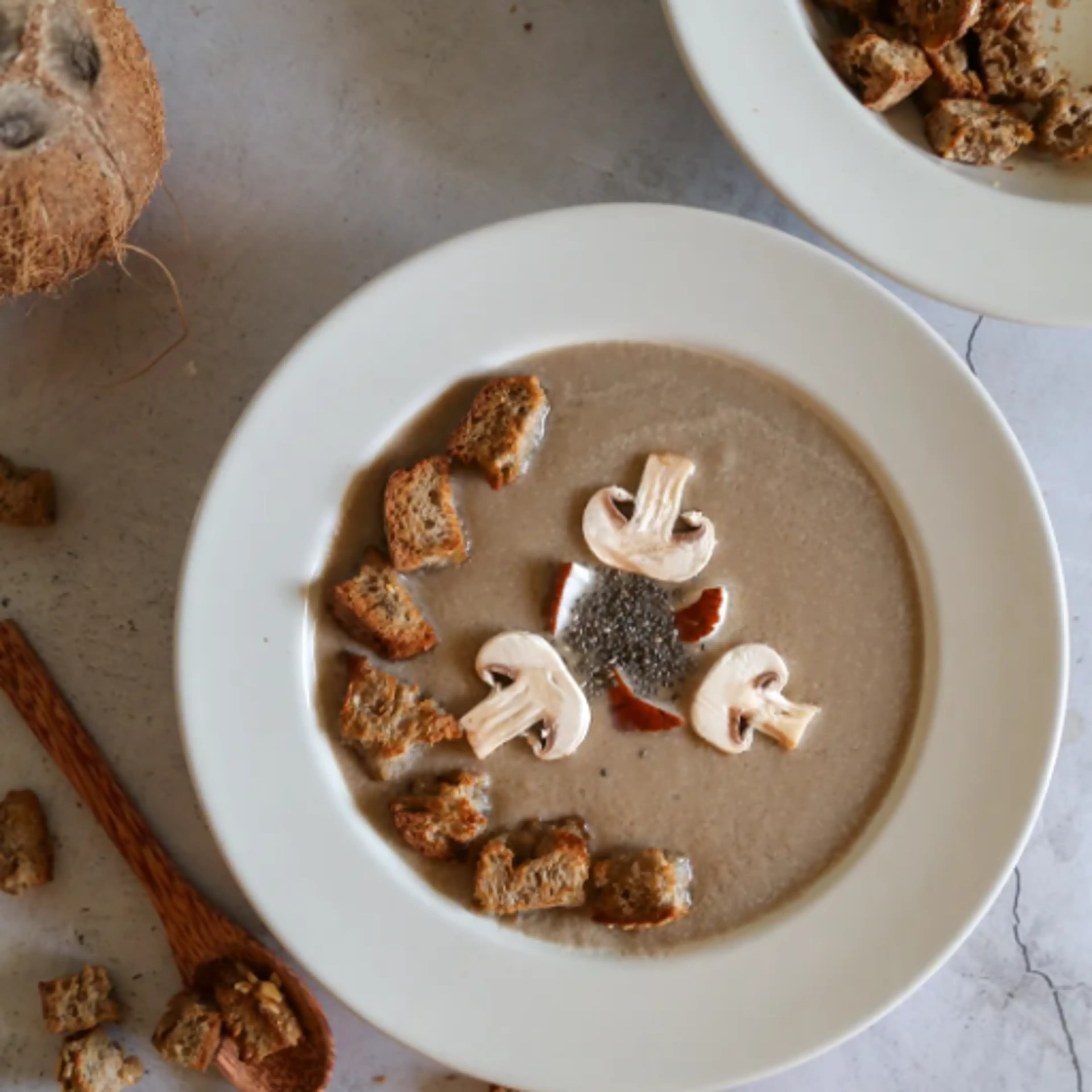 Coconut and mushroom soup