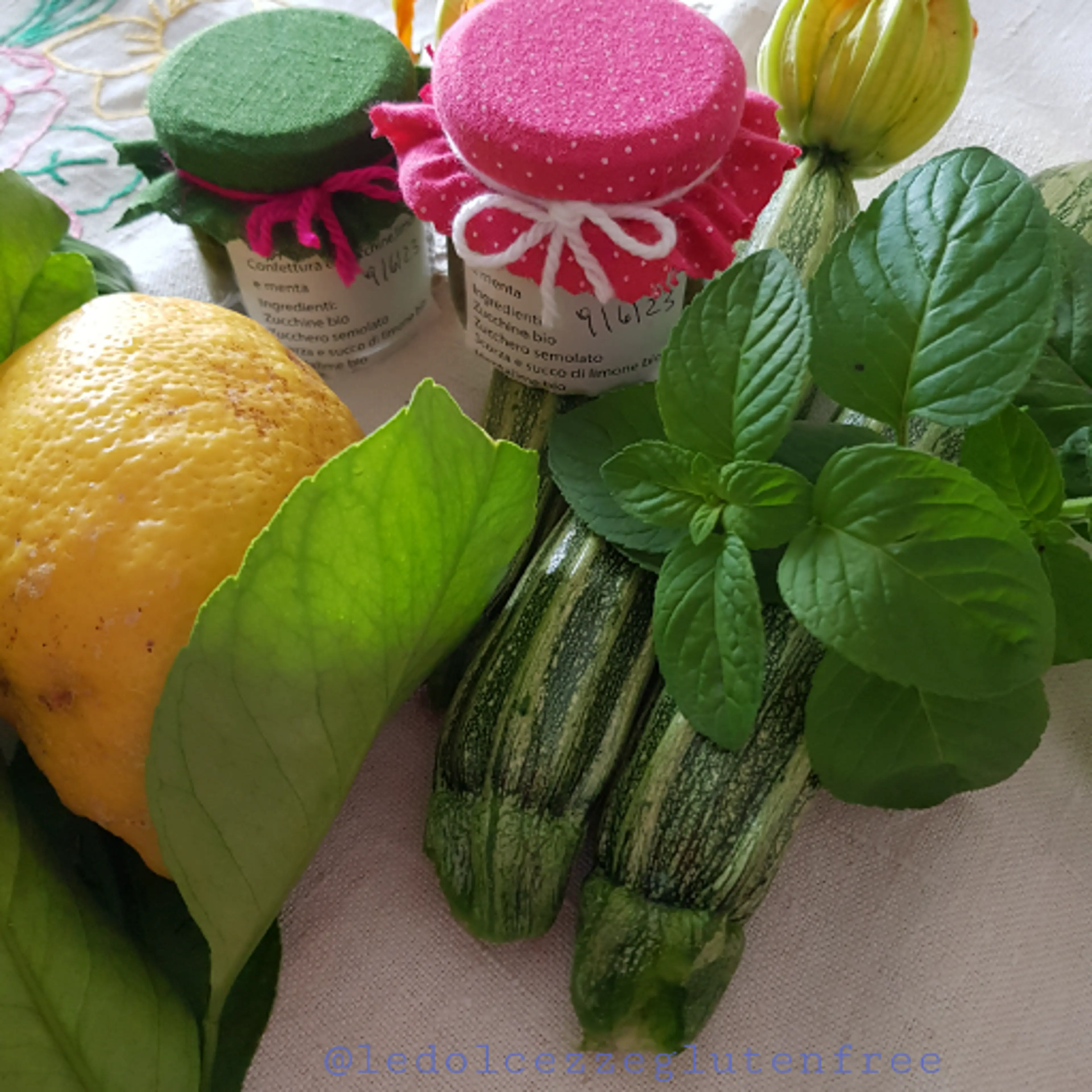 Zucchini, lemon and lime mint jam.
