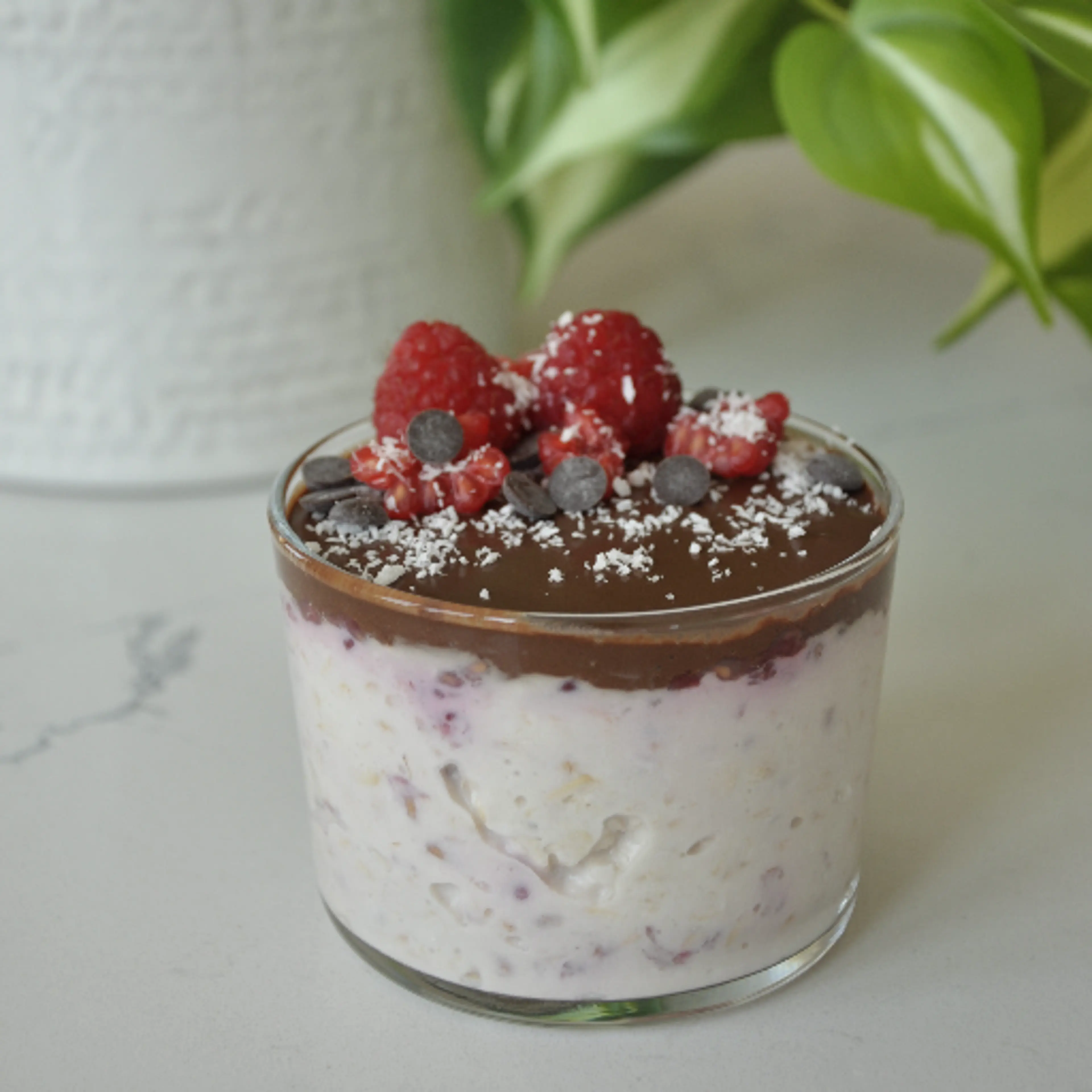 PORRIDGE COCO FRAMBUESAS Y CHOCOLATE VEGANO - sin cocción