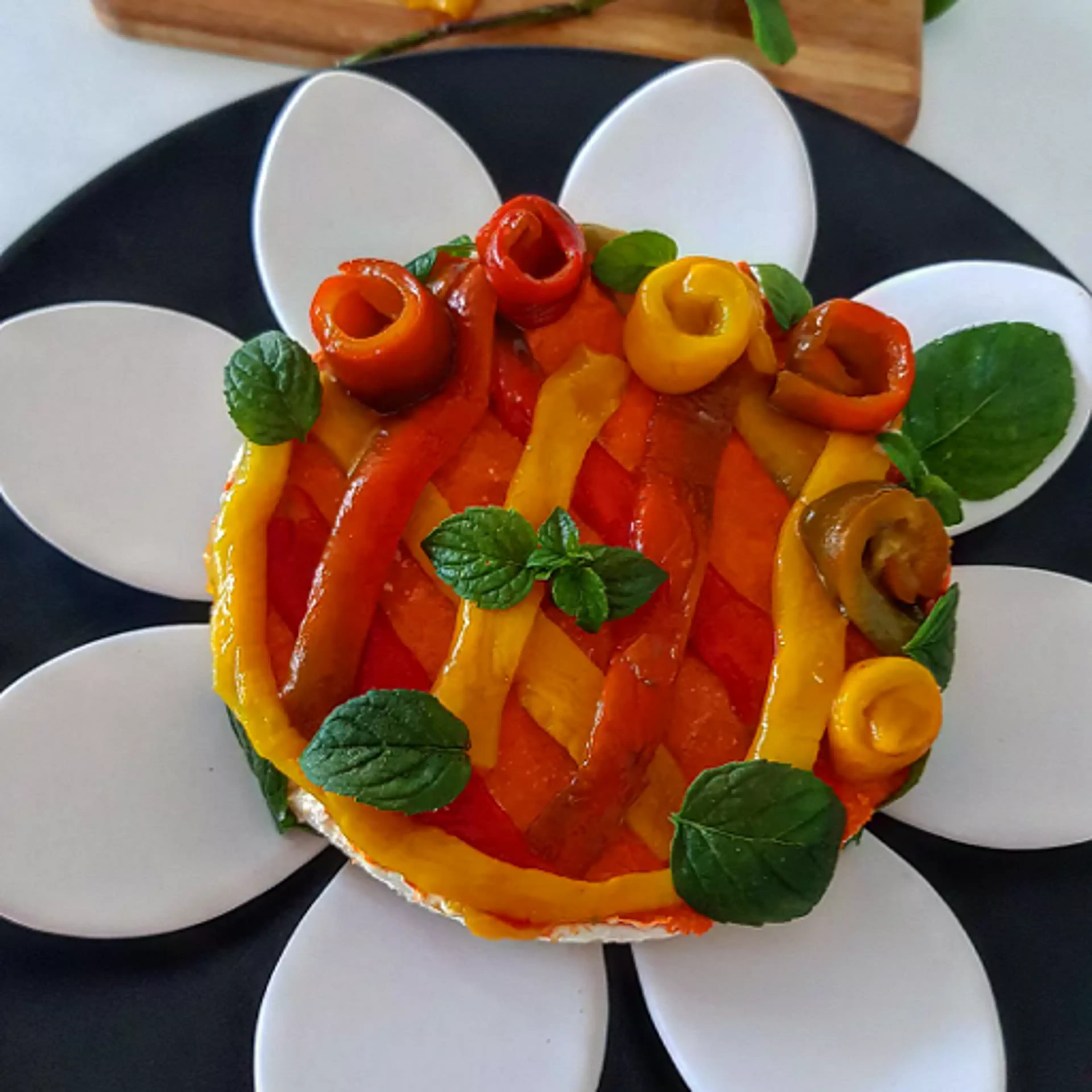 Savory cheesecake with peppers