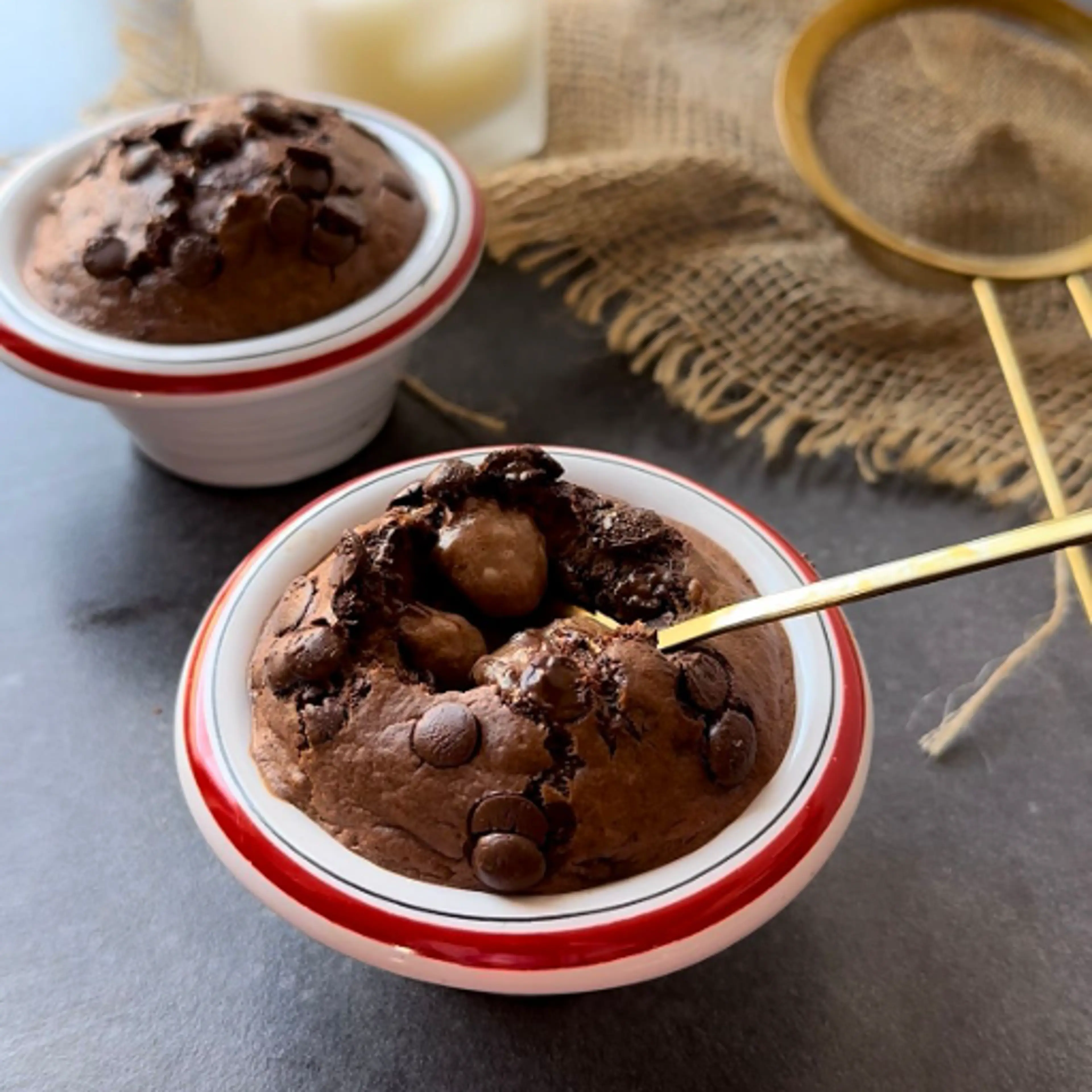 Triple chocolate molten lava cake