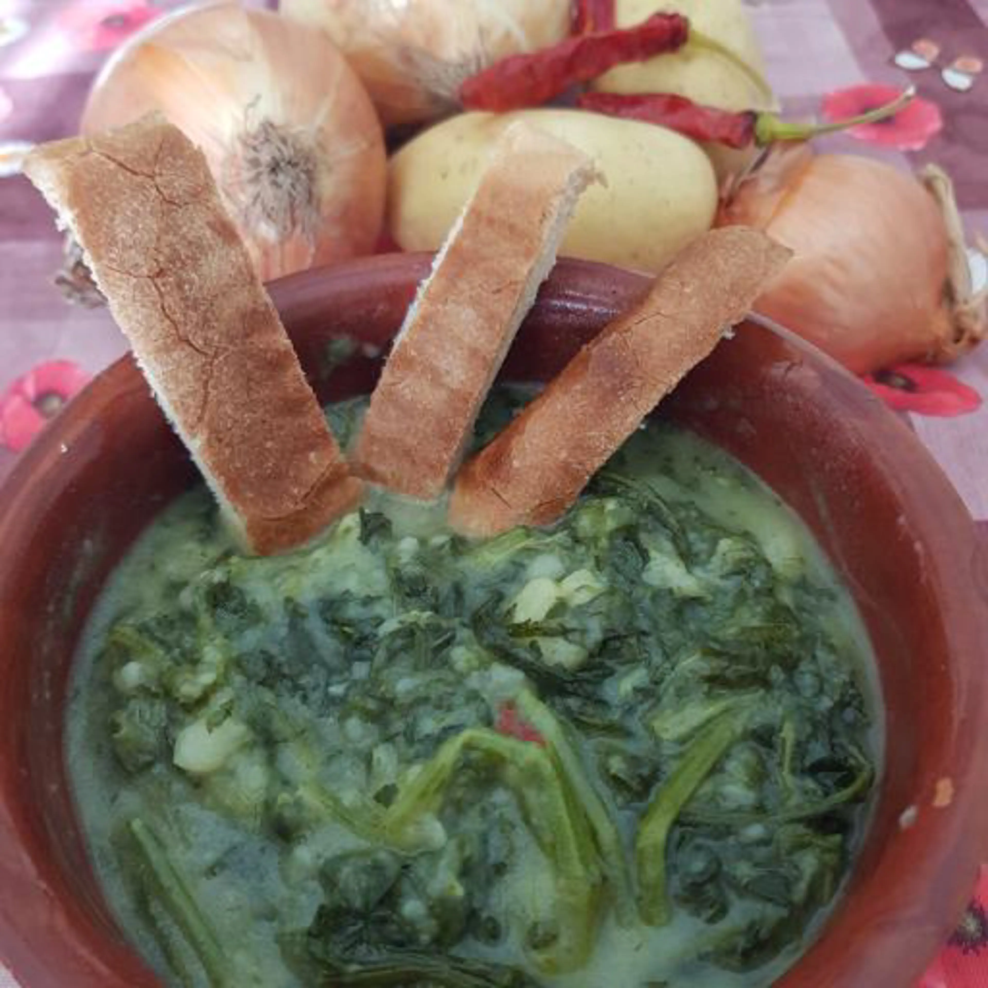 Broccoli and potato soup.