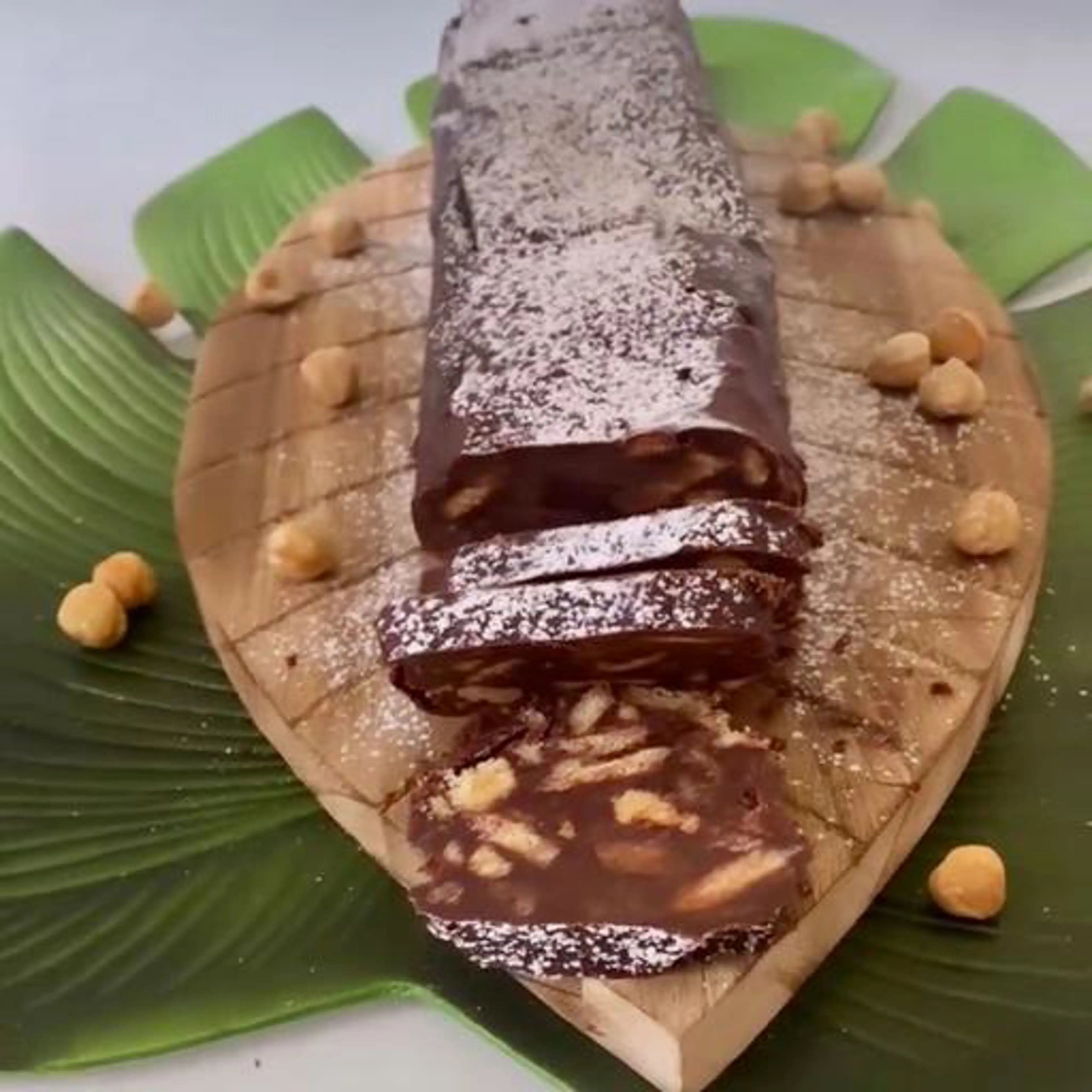 Vegan chocolate salami