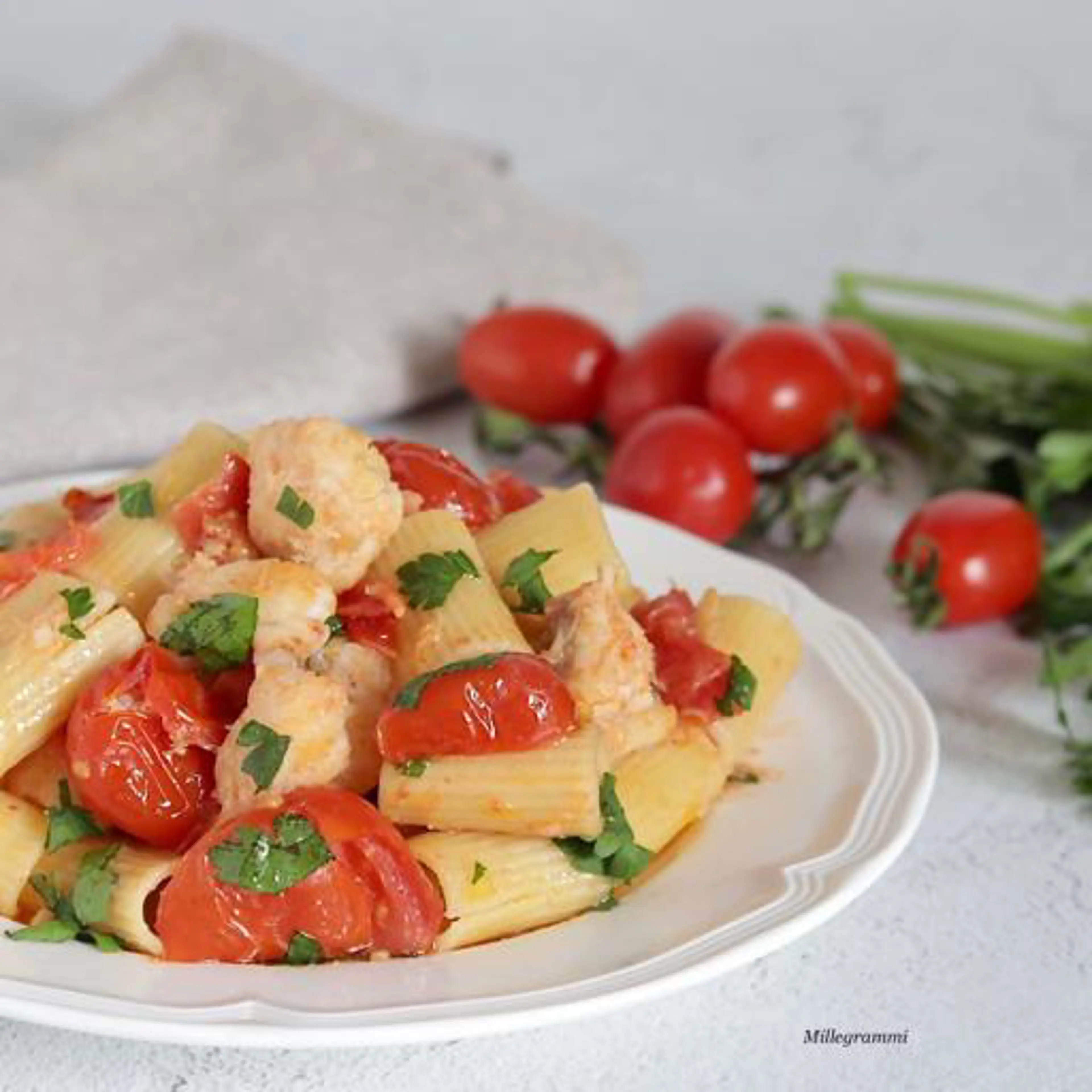 Mezze maniche with monkfish