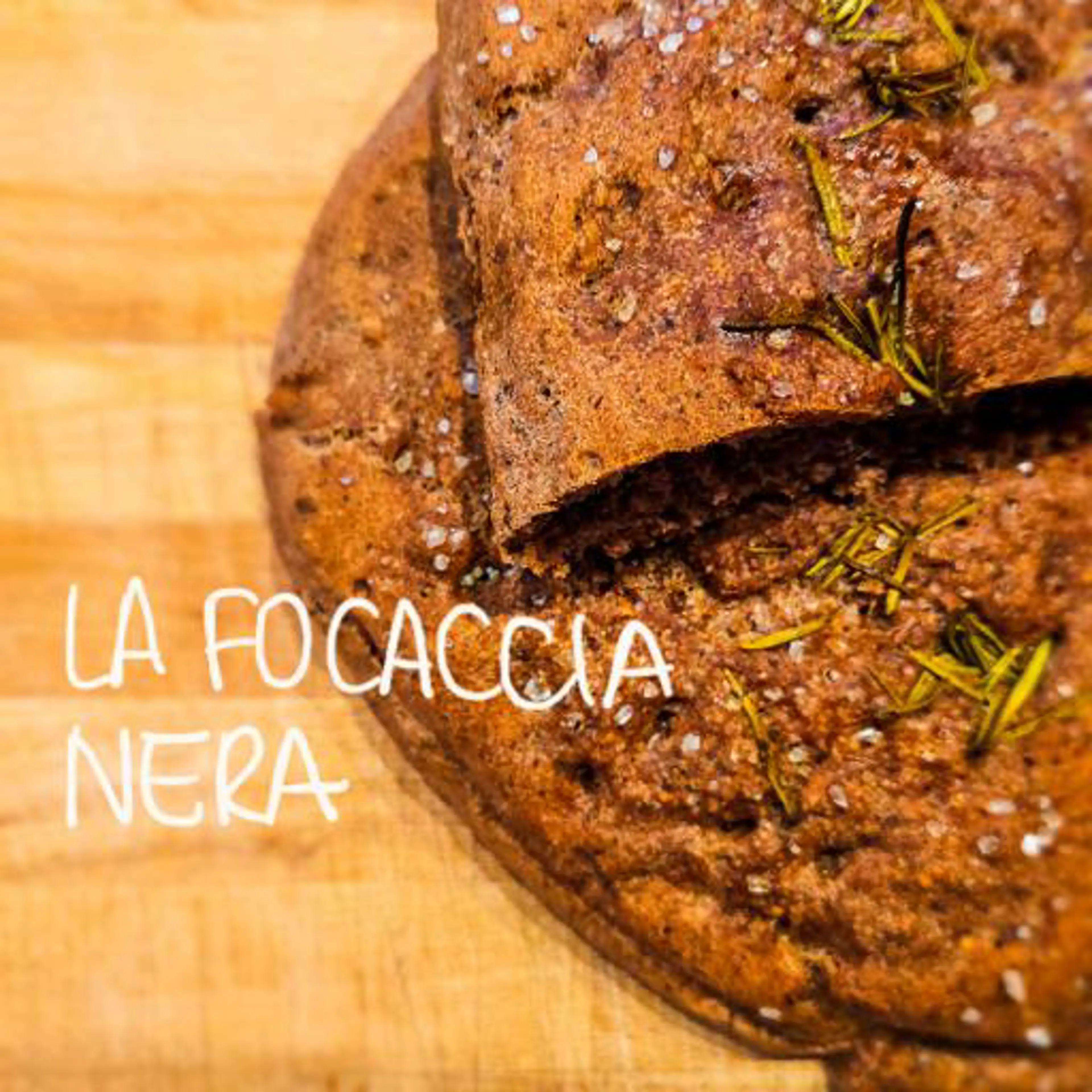 Black gluten-free focaccia