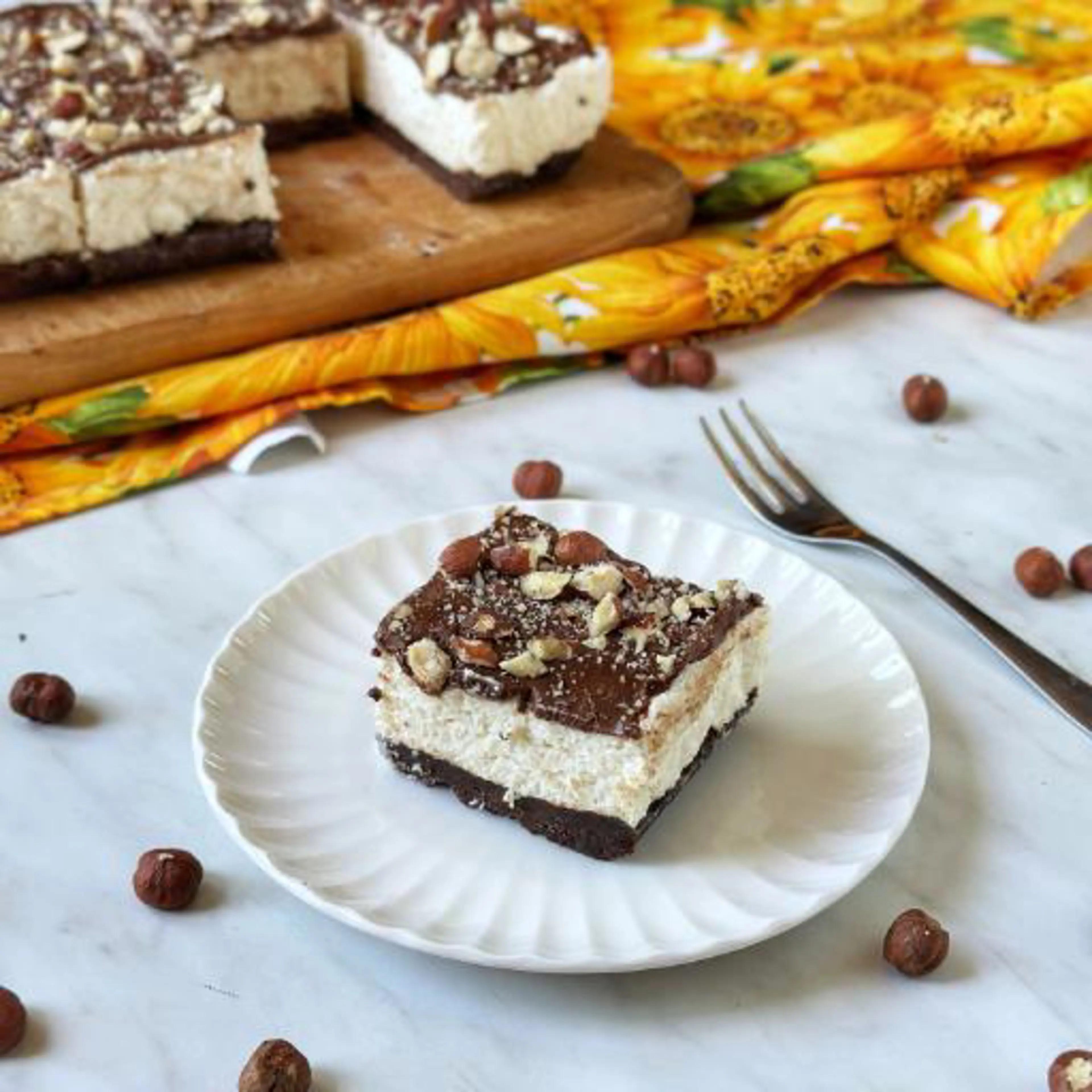 Nutella and hazelnut cheesecake